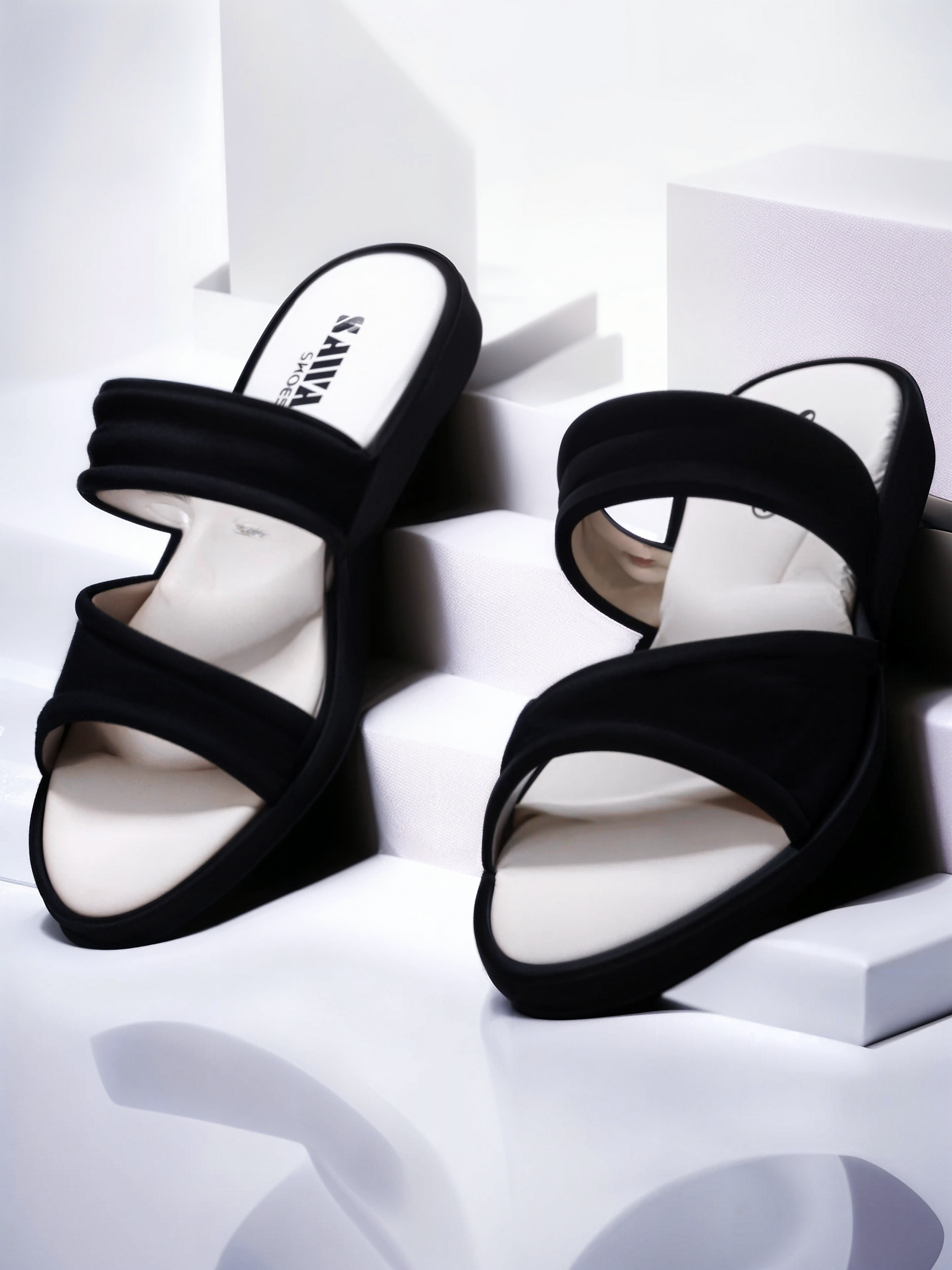 BLACK CASUAL SLIDES 214 BK