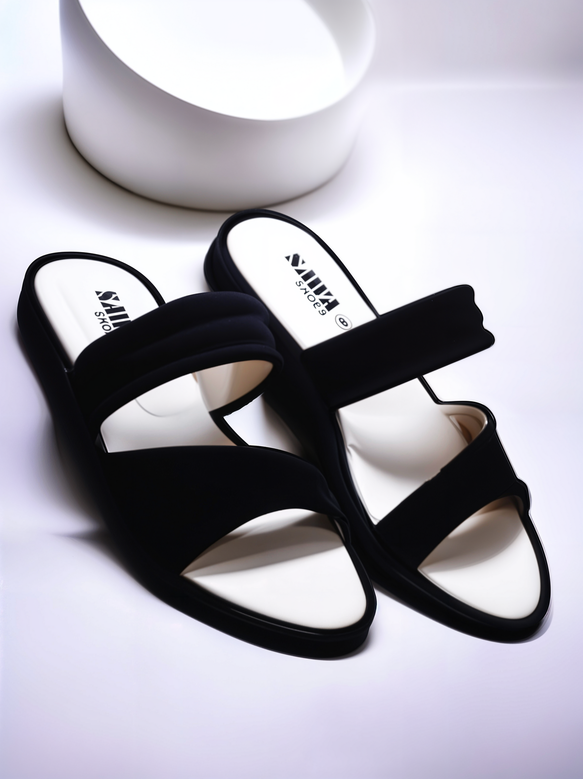 BLACK CASUAL SLIDES 214 BK