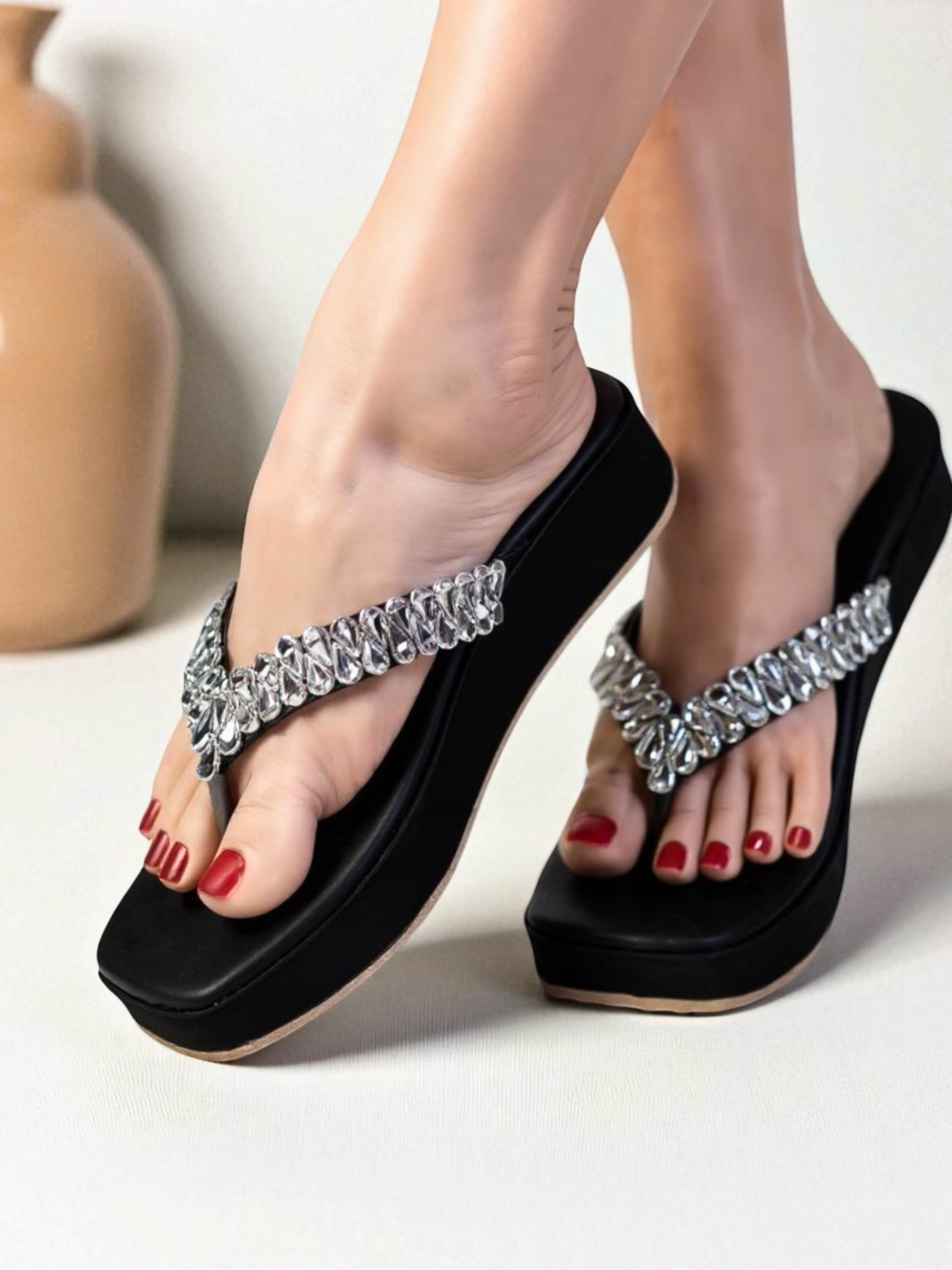 BLACK FORMAL WEDGES 723 BK
