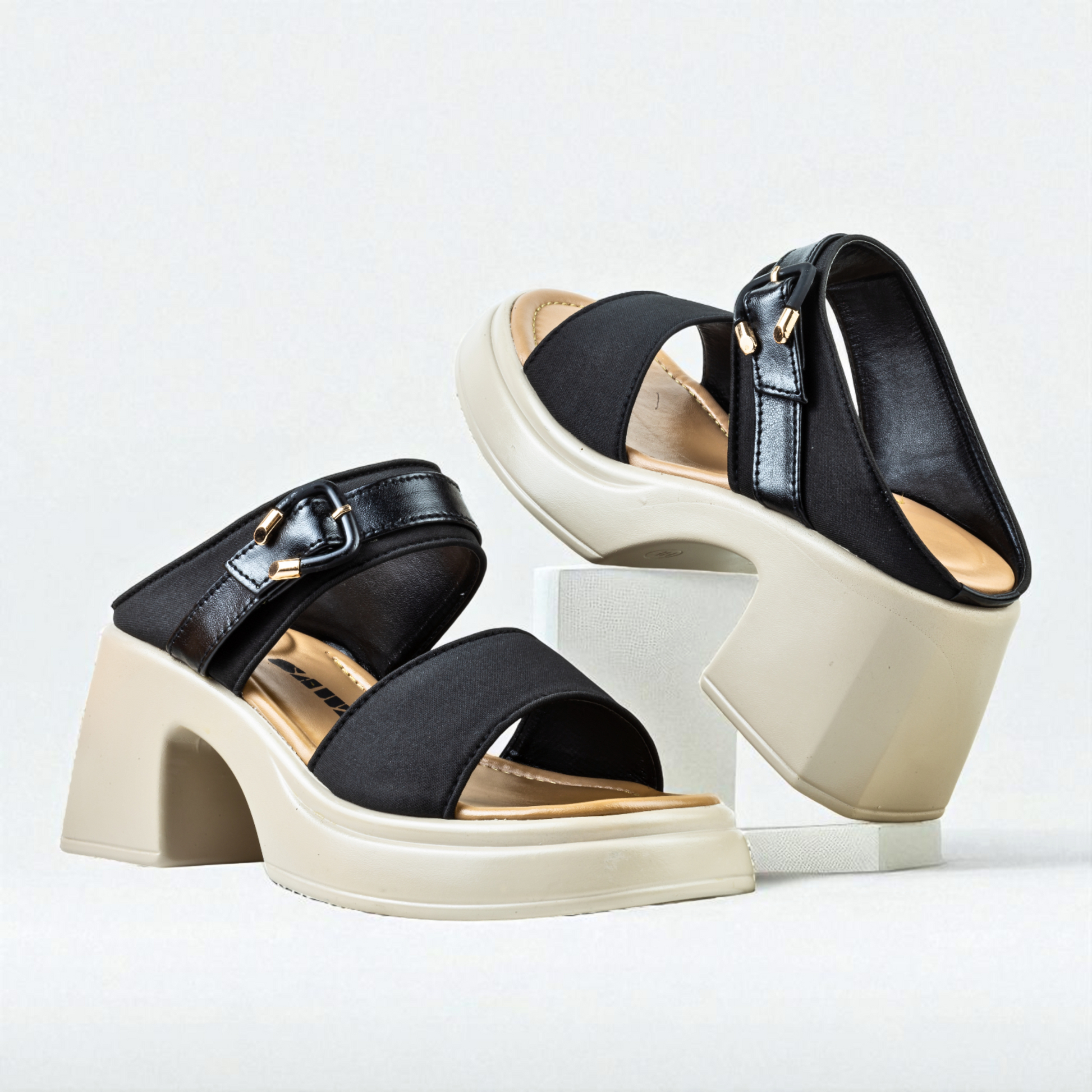BLACK BLOCK HEELS 725 BK