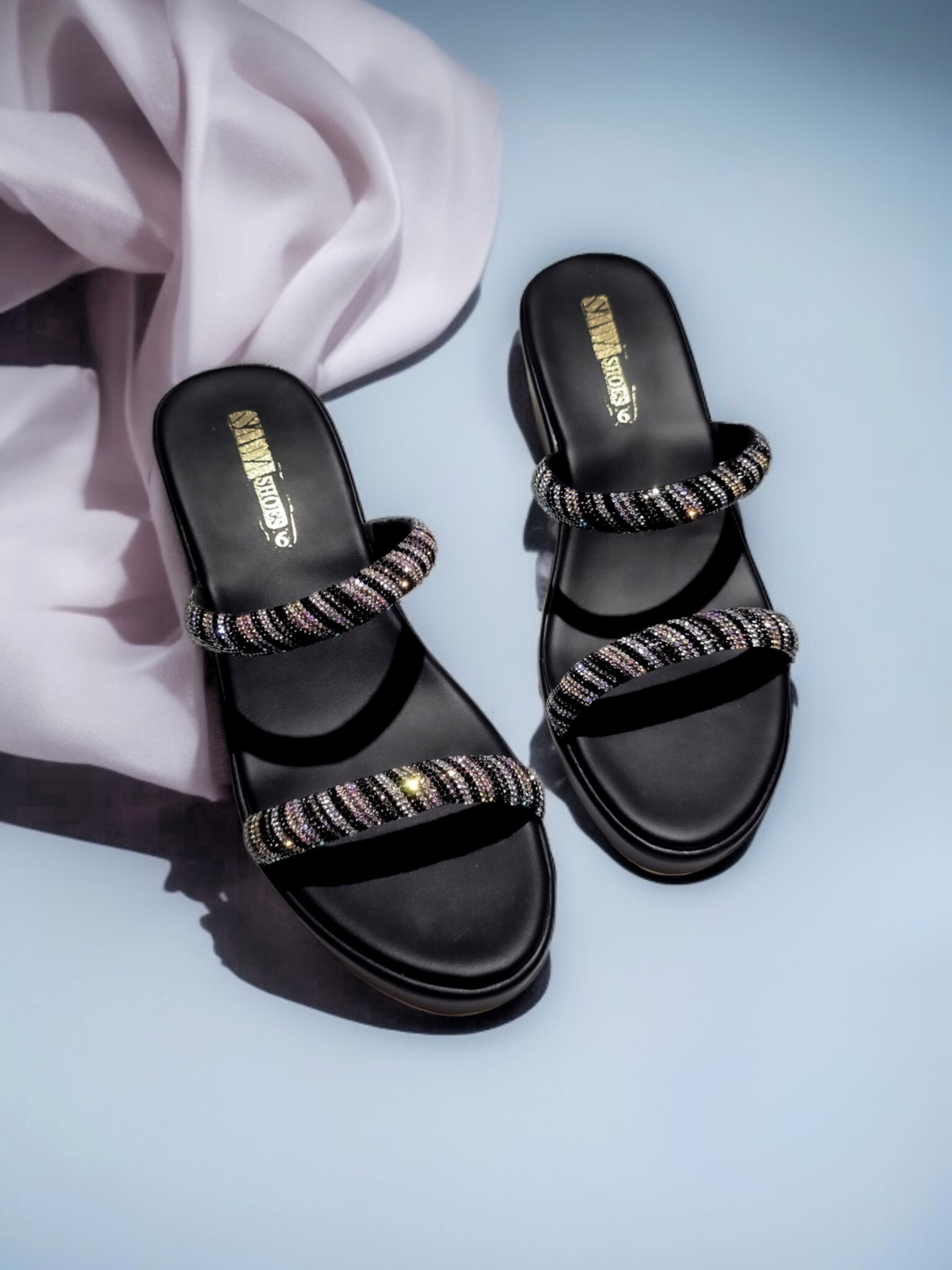 BLACK CASUAL WEDGES 753 BK