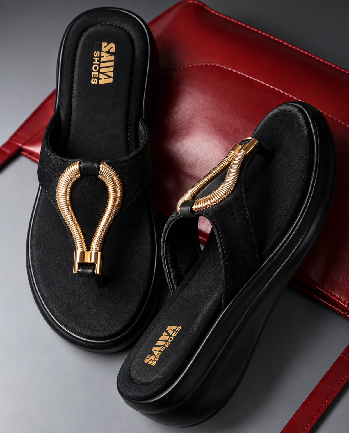 Black Casual Slippers 619 bk