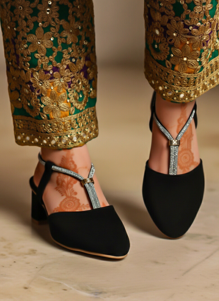 BLACK FANCY PUMPS 510 Bk