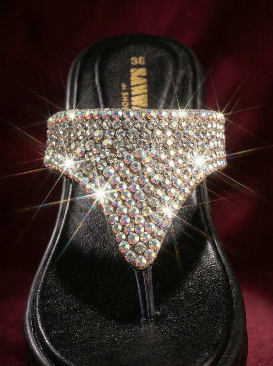 Sawa Rhinestone Platform Slides 463 S