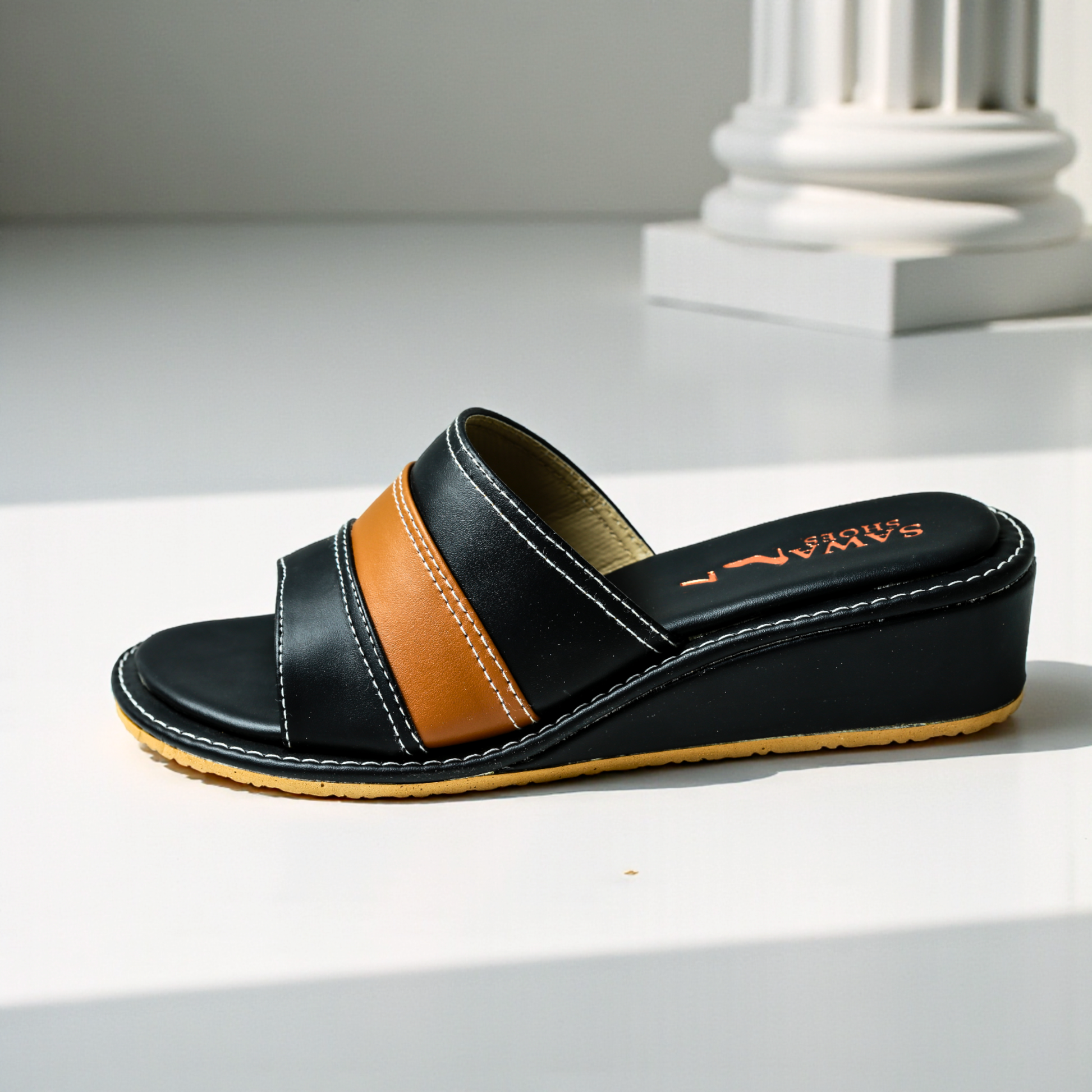 CASUAL BLACK WEDGES 201 BK