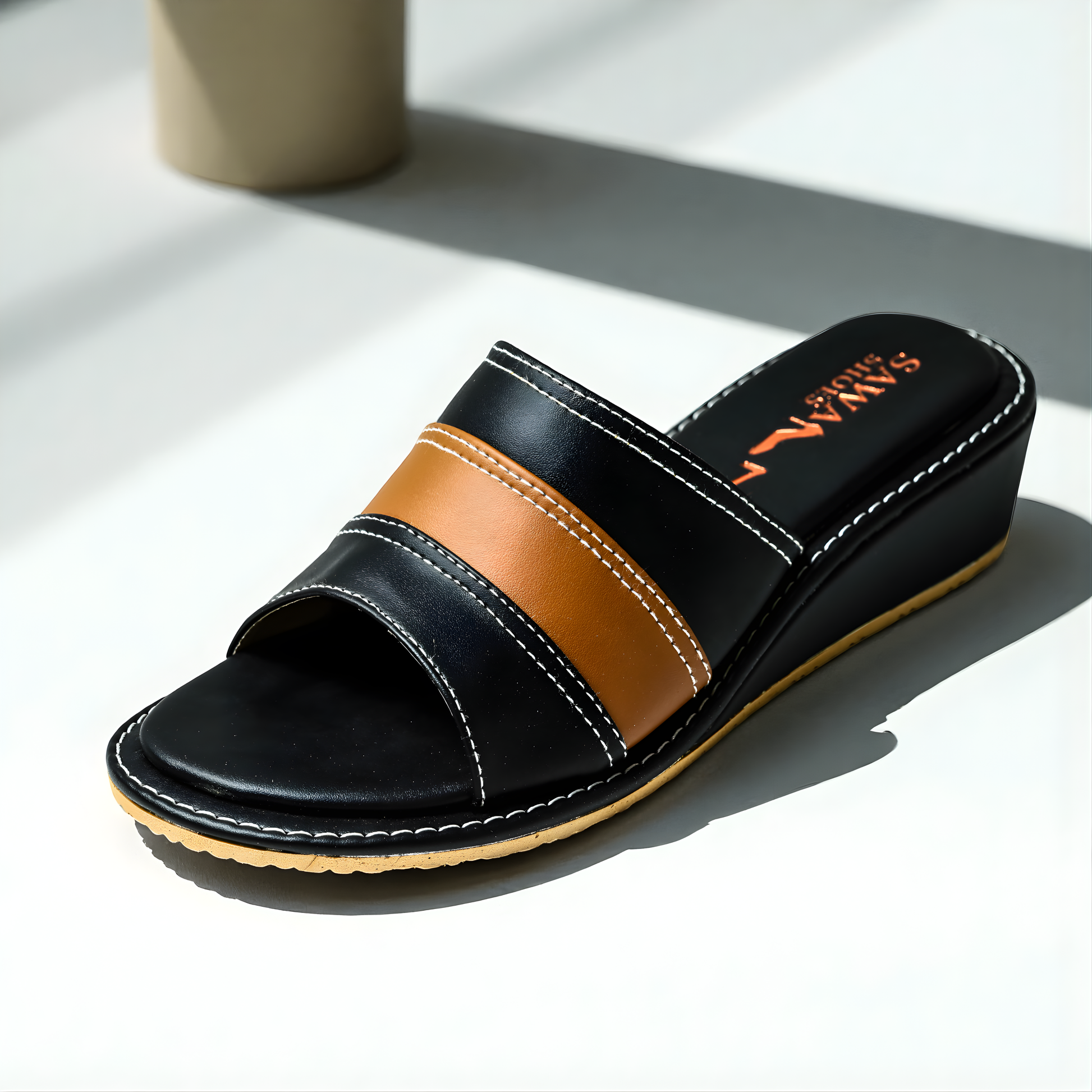 CASUAL BLACK WEDGES 201 BK