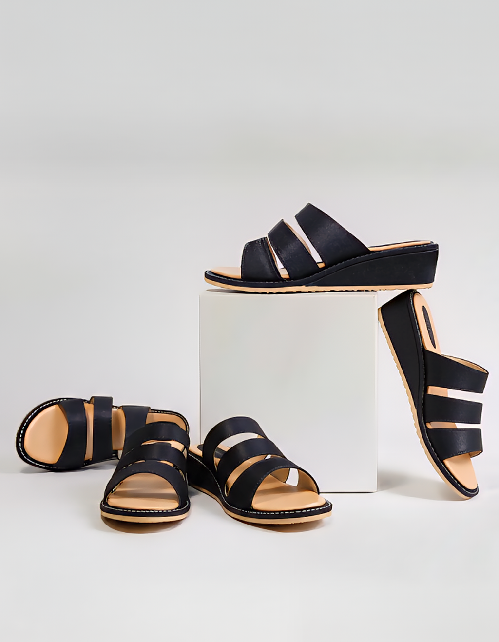 BLACK CASUAL WEDGES 237 BK