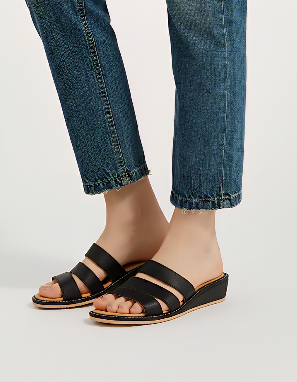 BLACK CASUAL WEDGES 237 BK