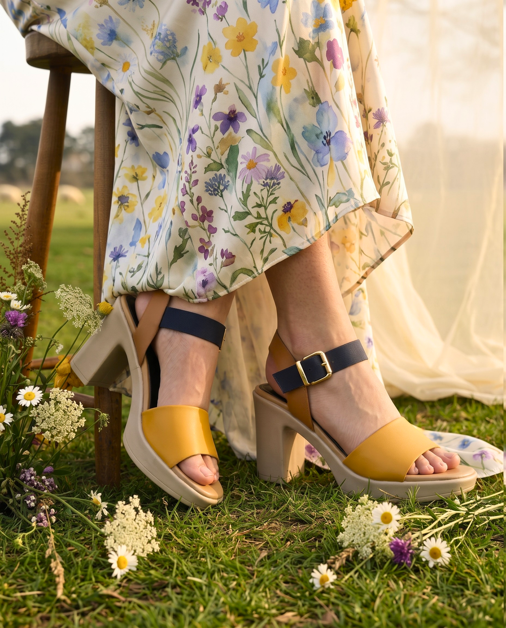 Sawa Colorblock Block Heels 756 Y