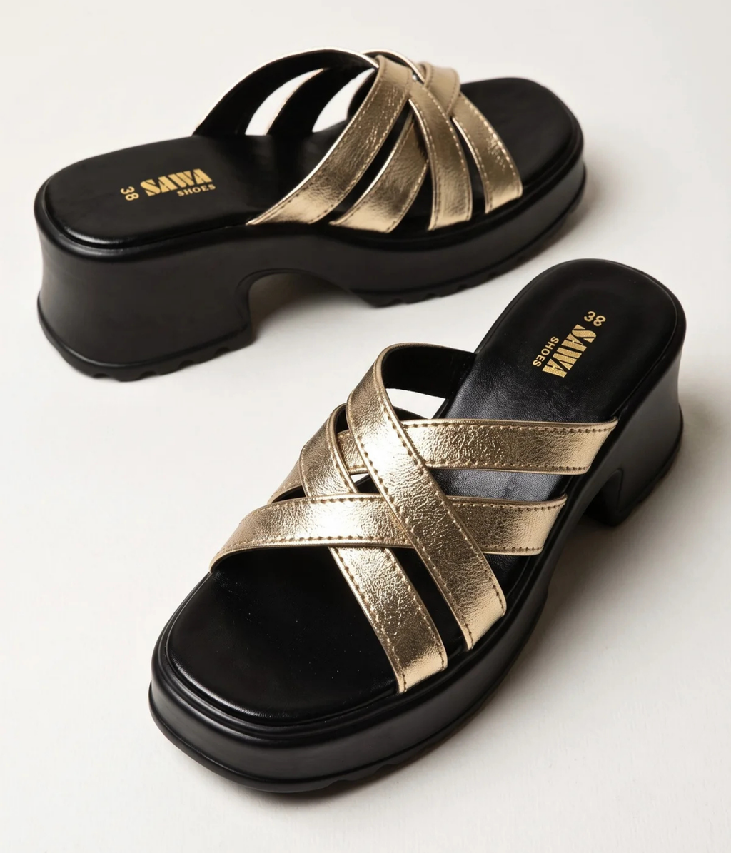 Golden Comfort Platform Heels 728 G