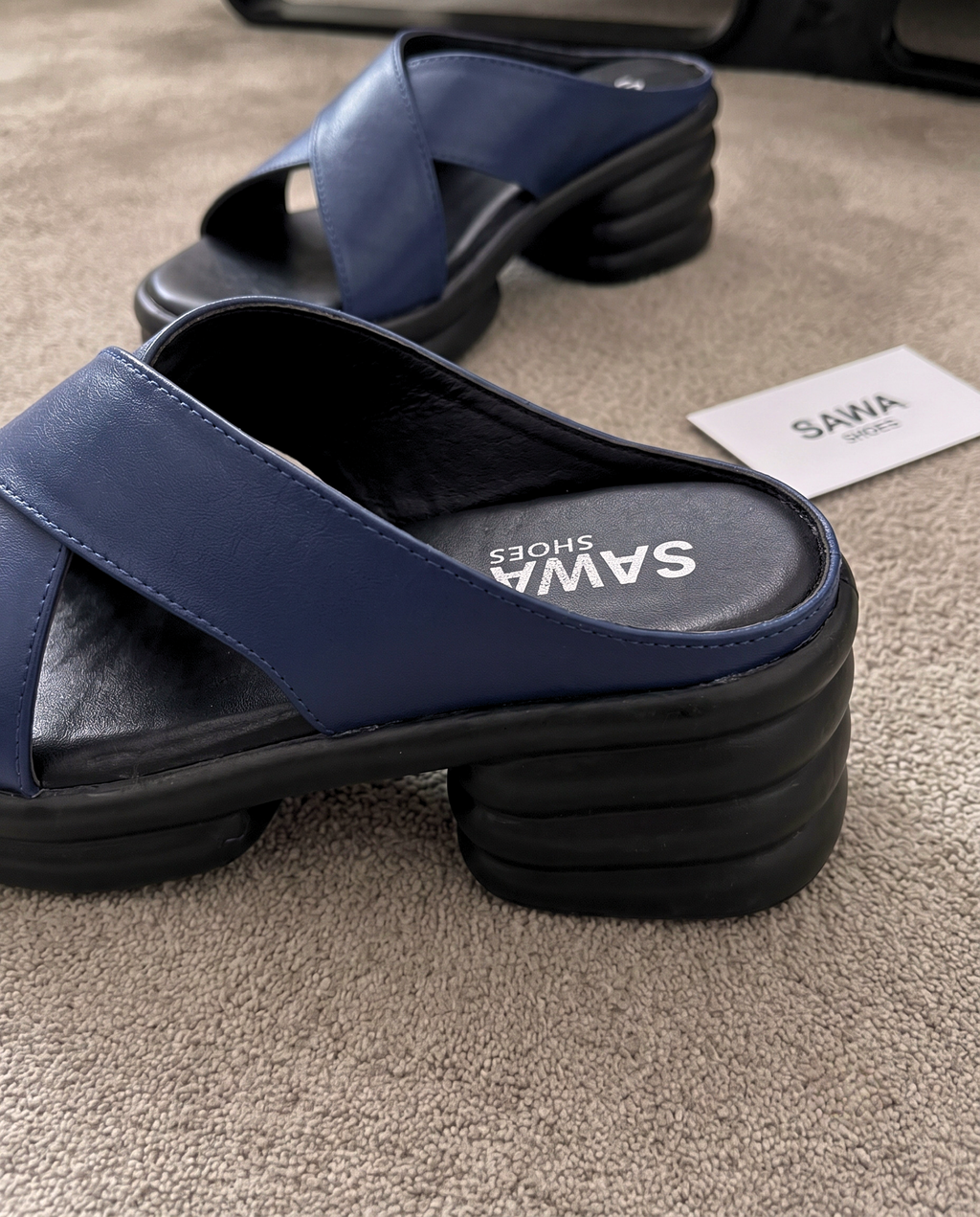 Navy Criss-Cross Platforms 4070 BL