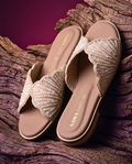 Pearl shell slide sandals 635 P