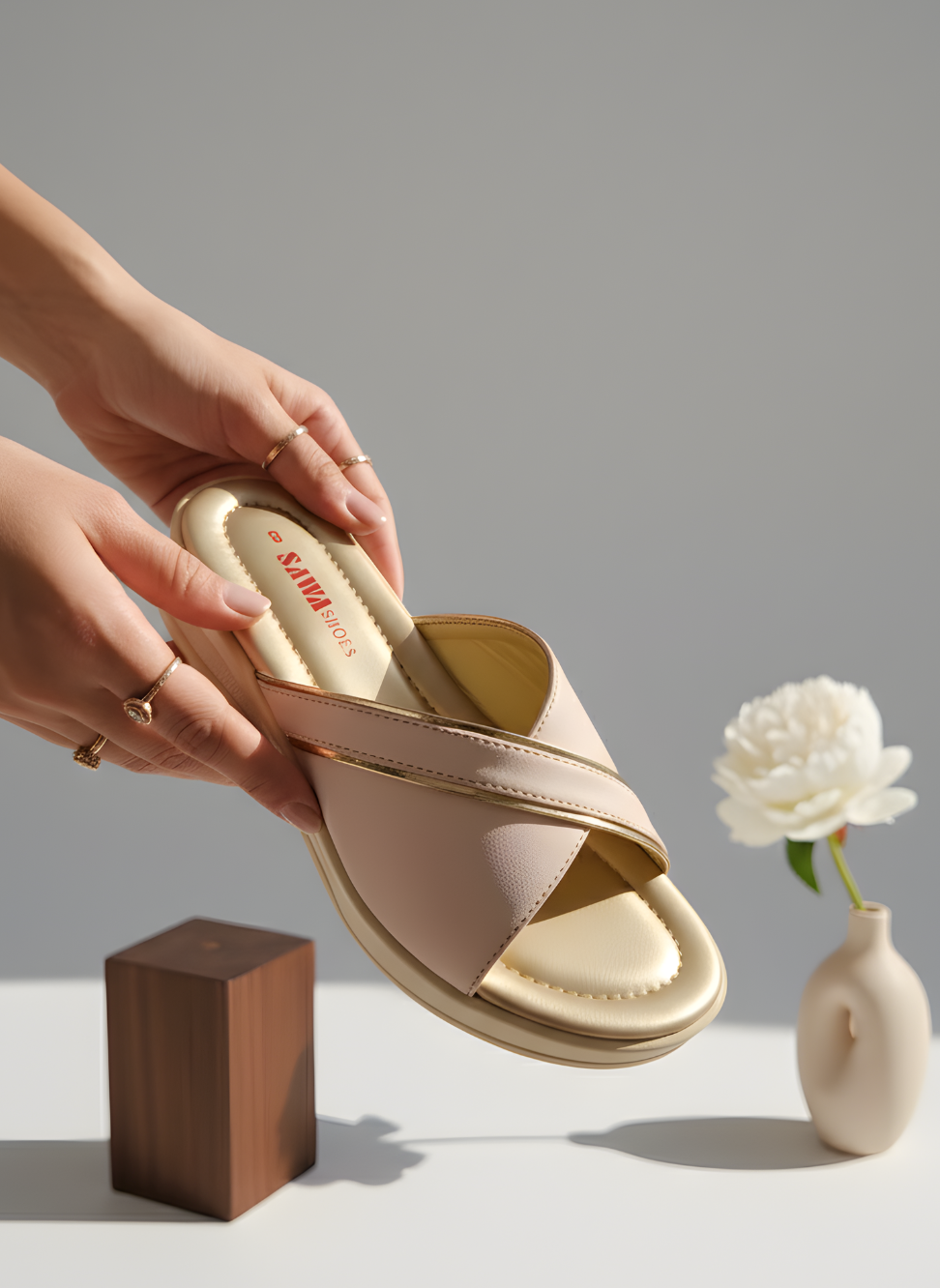 BEIGE CASUAL SLIPPERS 404 F