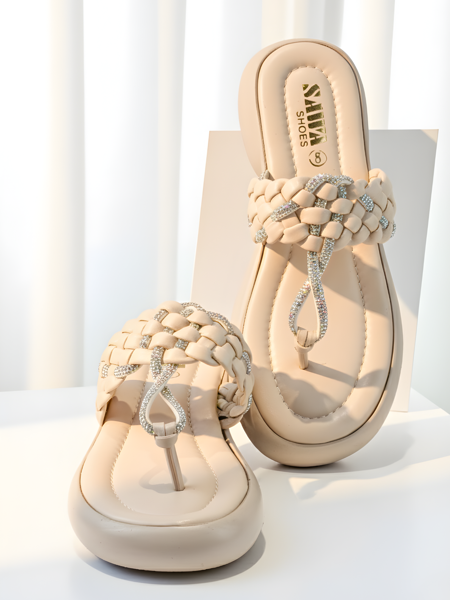 BEIGE BRAIDED SLIPPERS 432 F
