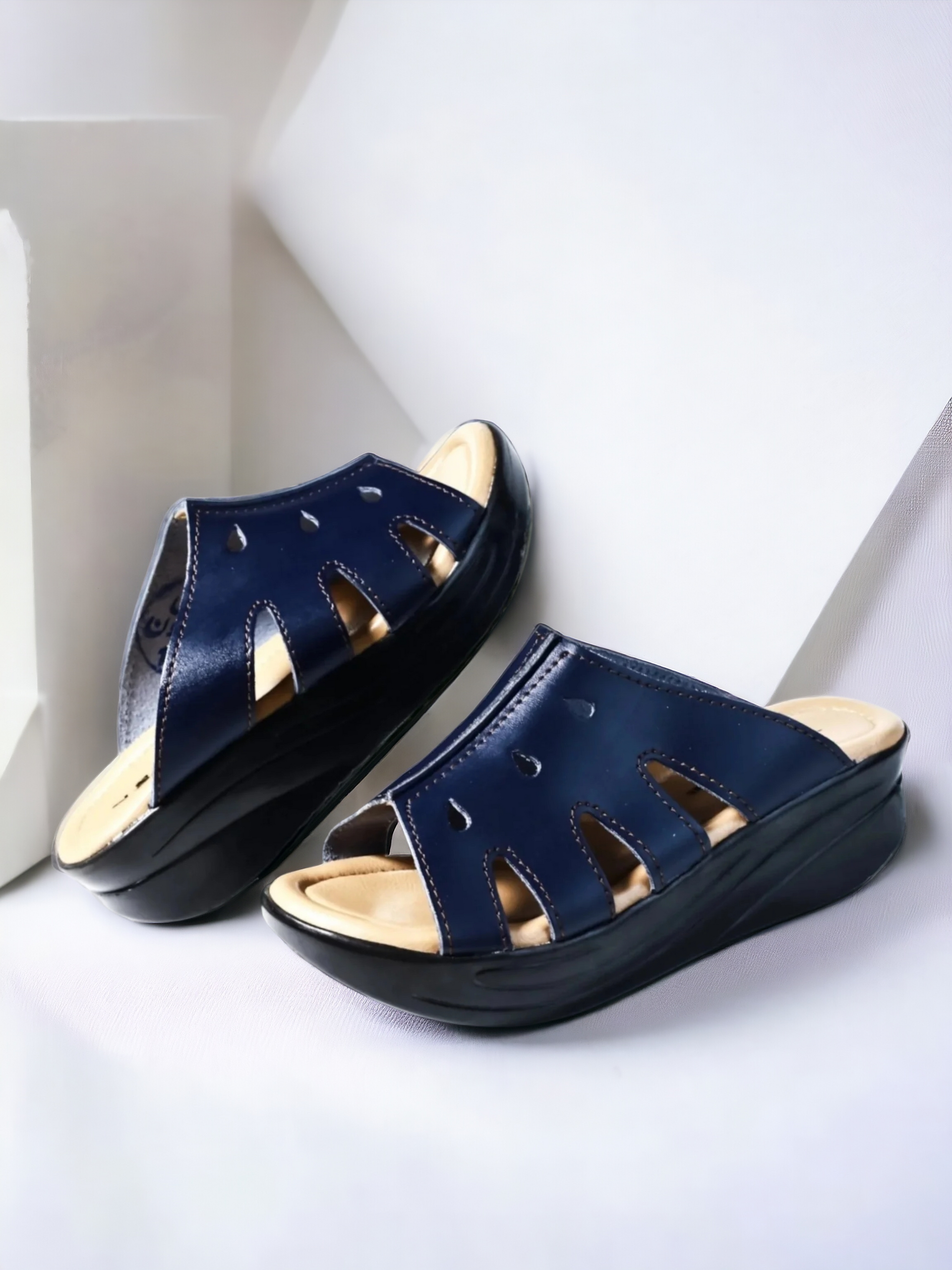 BLUE CASUAL WEDGES 438 BL