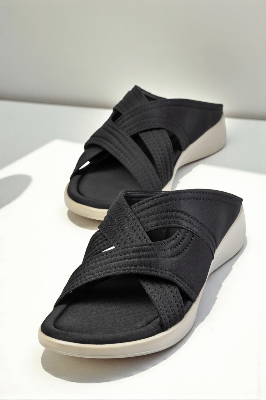 BLACK CASUAL SLIDES 450 BK - Sawa.pkWomen footwear shoes affordable