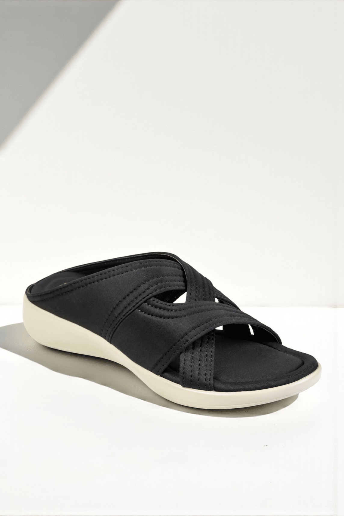 BLACK CASUAL SLIDES 450 BK - Sawa.pkWomen footwear shoes affordable