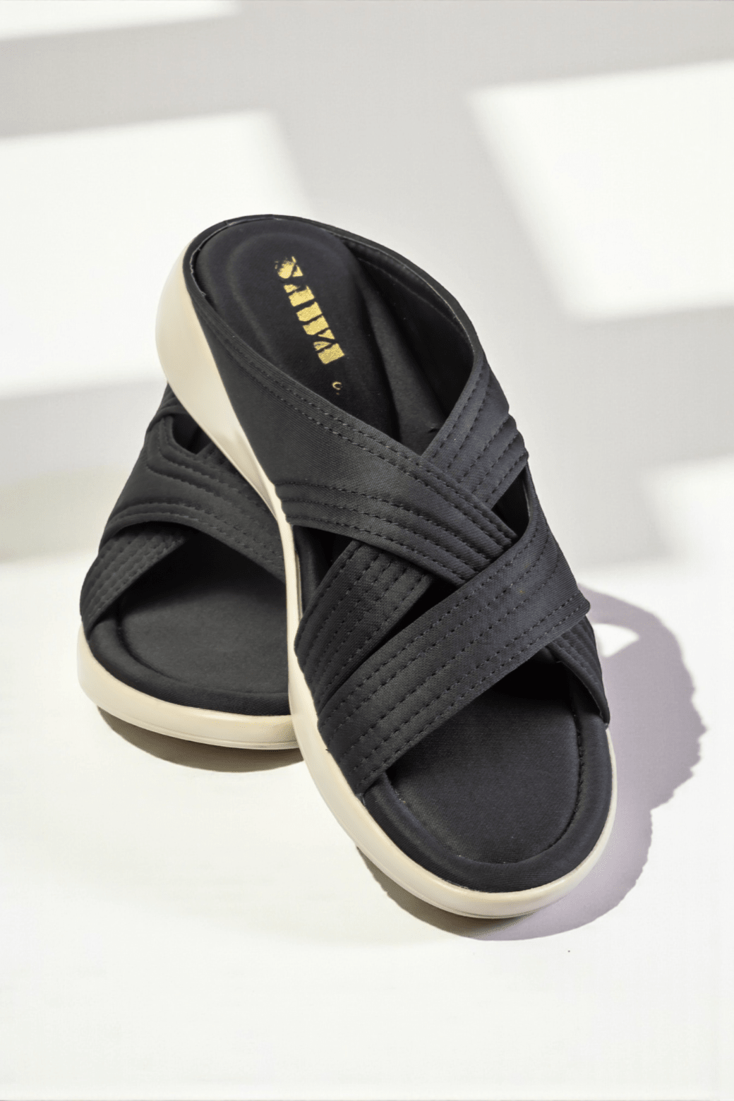 BLACK CASUAL SLIDES 450 BK - Sawa.pkWomen footwear shoes affordable