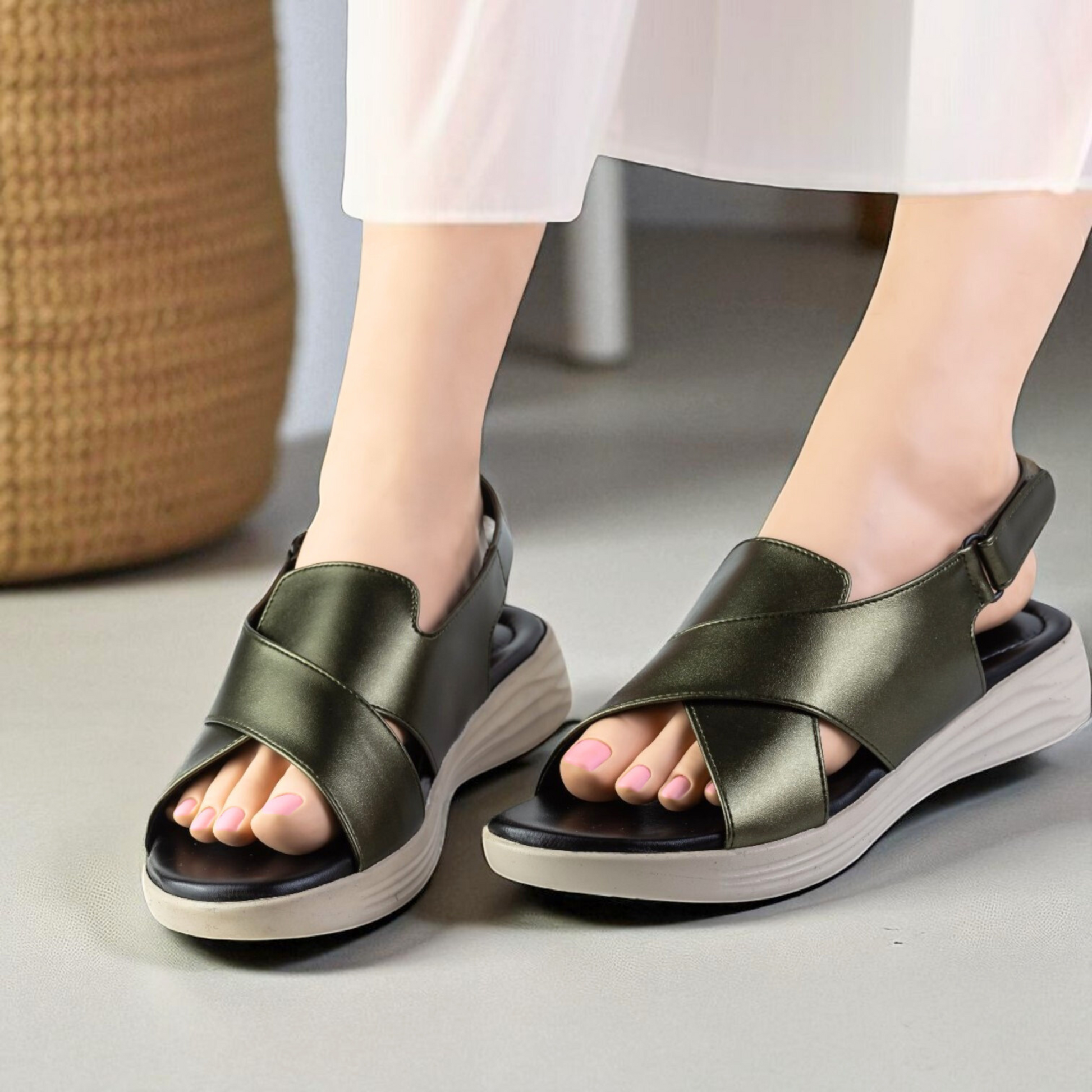 CASUAL GREEN SANDALS 455 GN