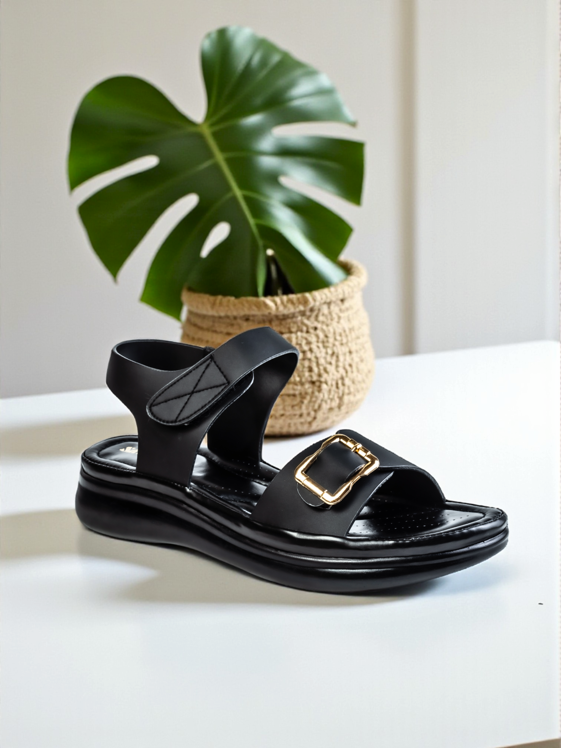 BLACK CASUAL SANDALS 458 BK