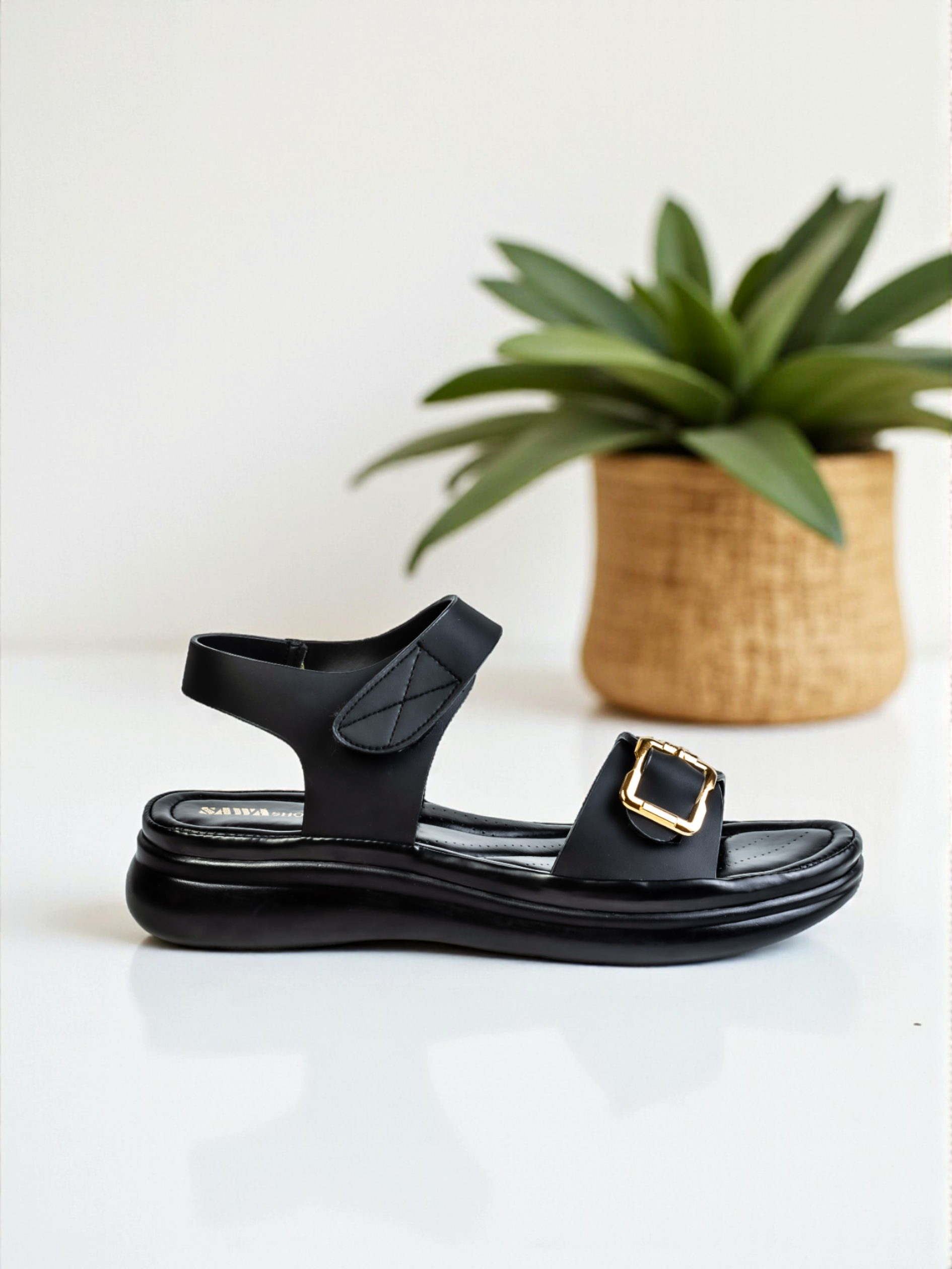 BLACK CASUAL SANDALS 458 BK