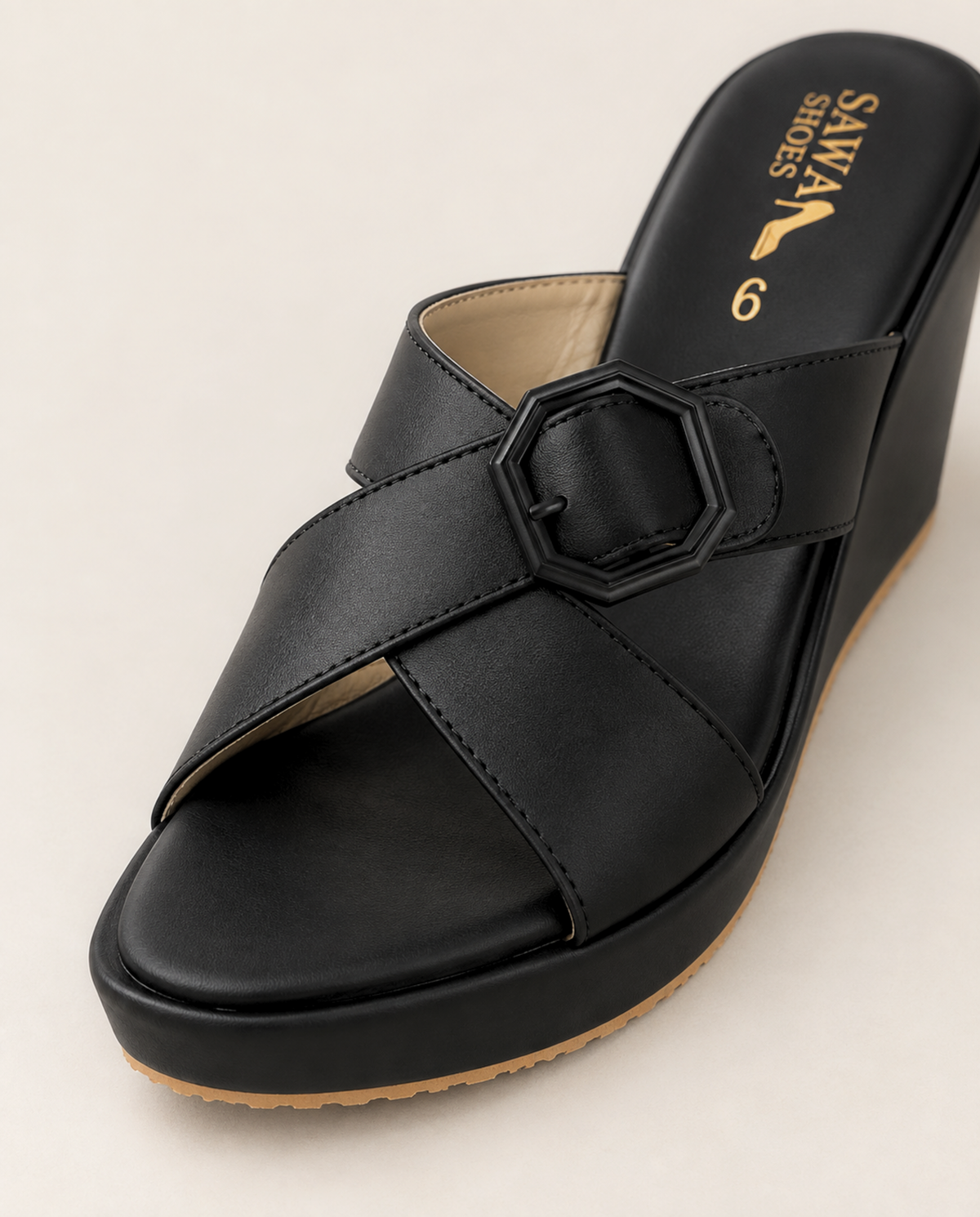 Black Casual Wedges 738 BK