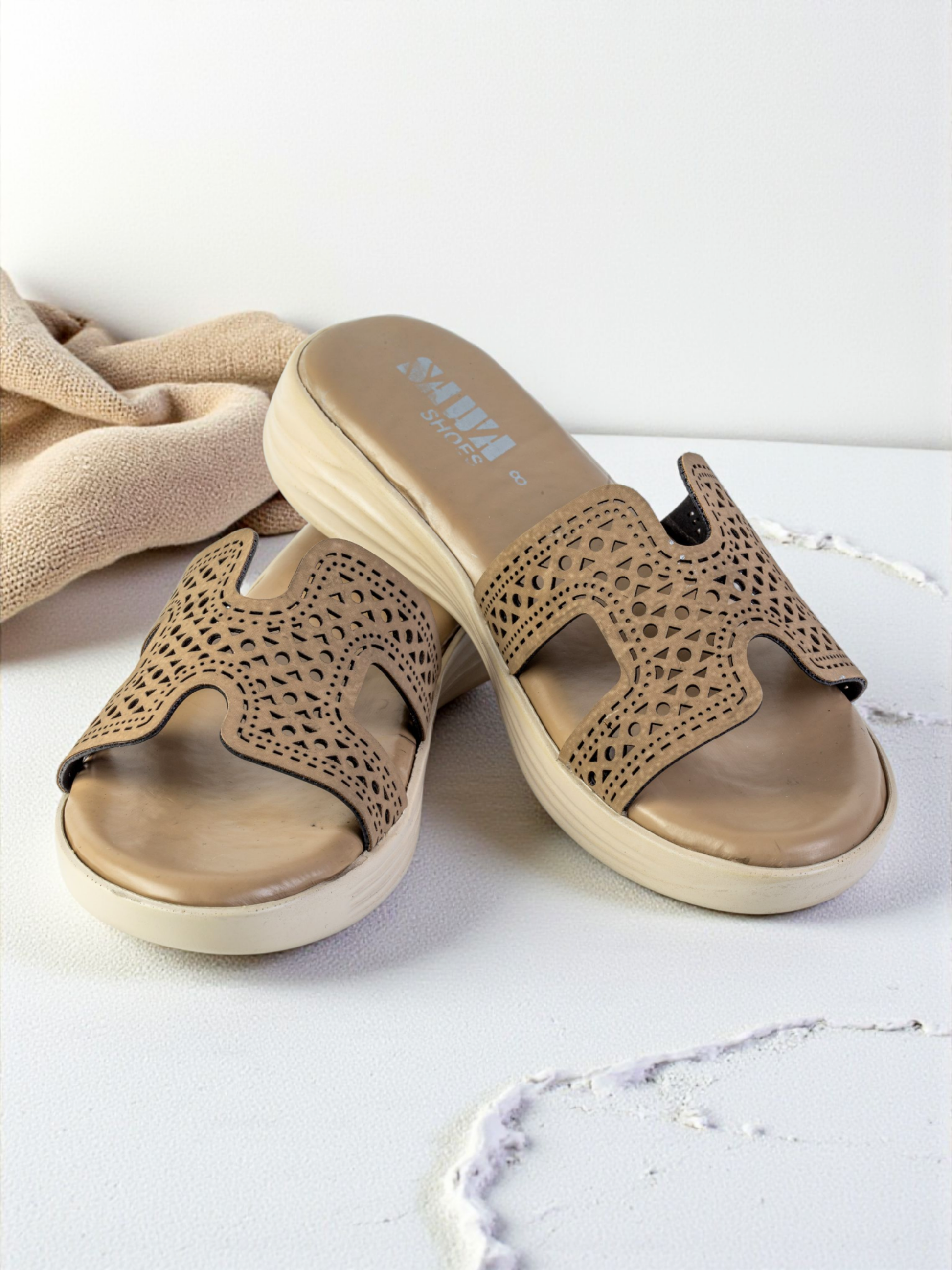 BROWN CASUAL SLIDES 490 BR