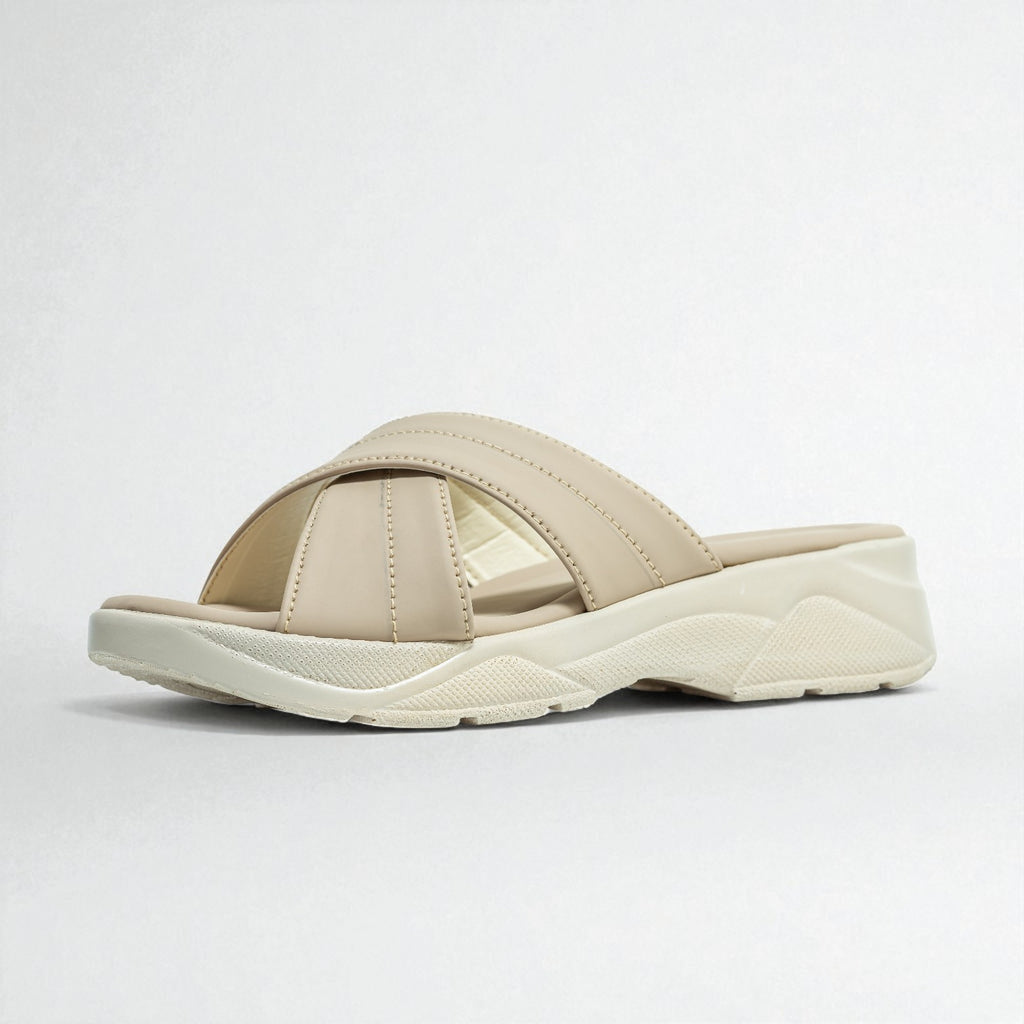 BEIGE CASUAL SLIPPERS 493 F