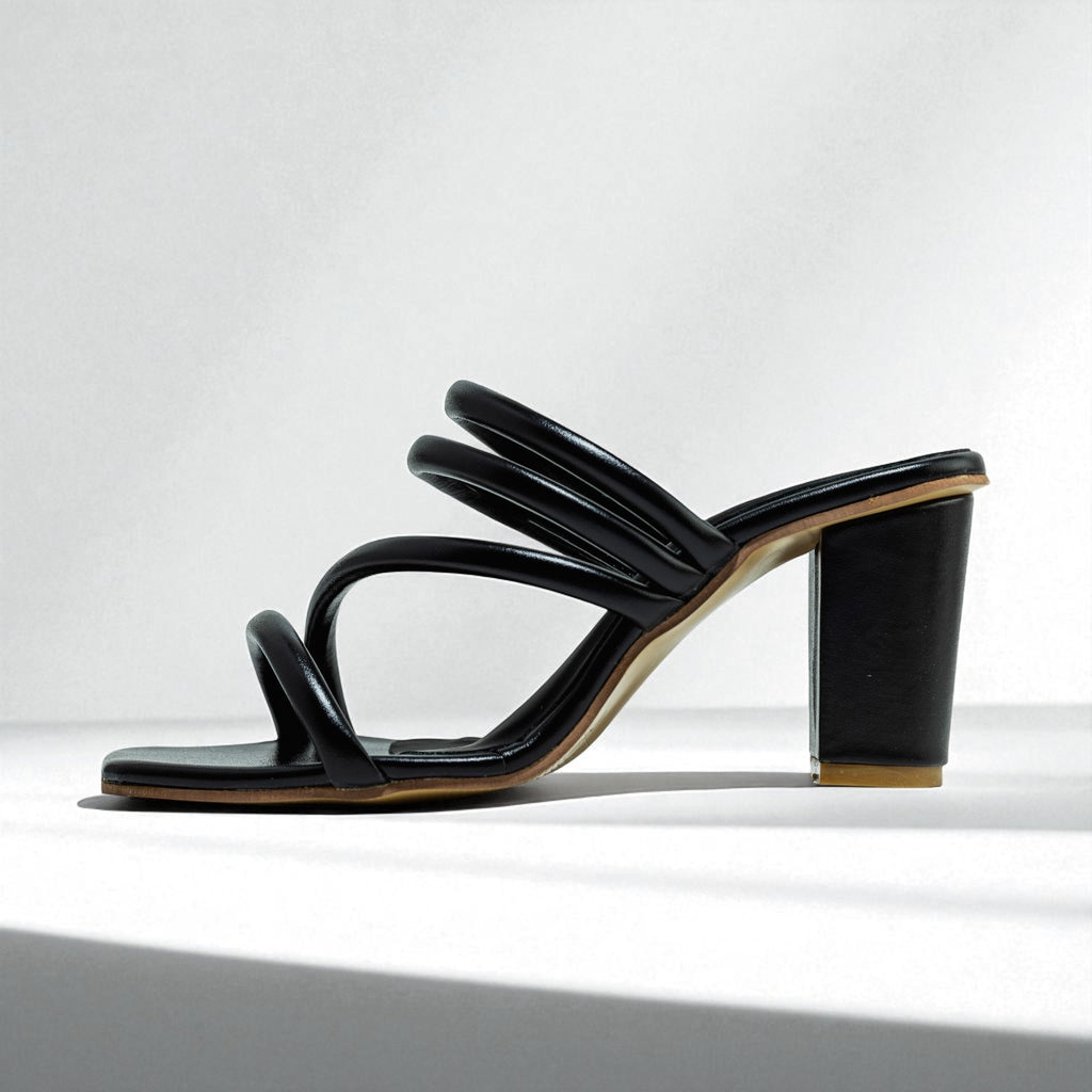 CASUAL BLOCK HEELS 504 BK
