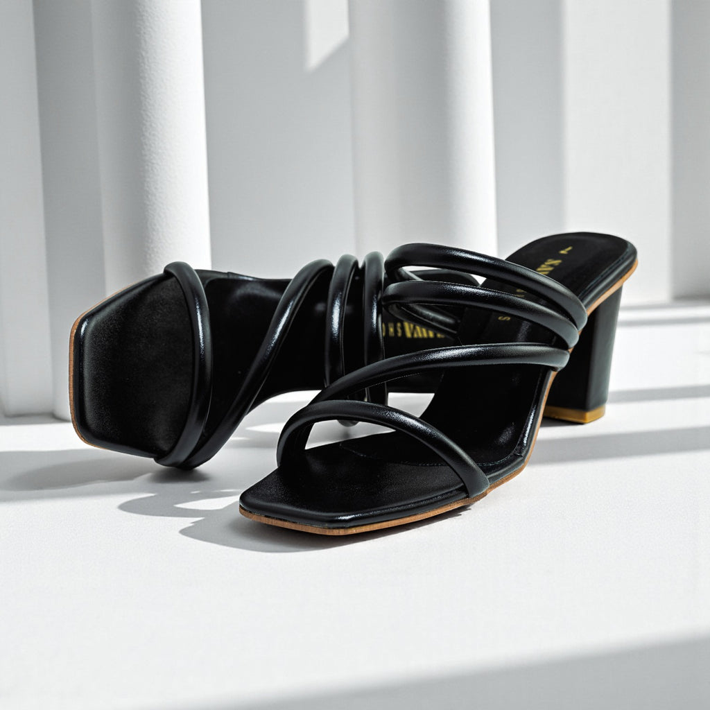 CASUAL BLOCK HEELS 504 BK