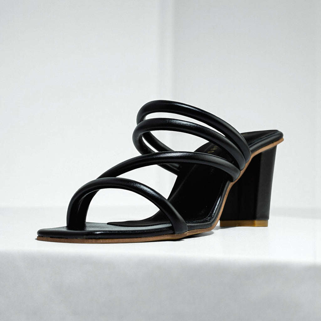 CASUAL BLOCK HEELS 504 BK