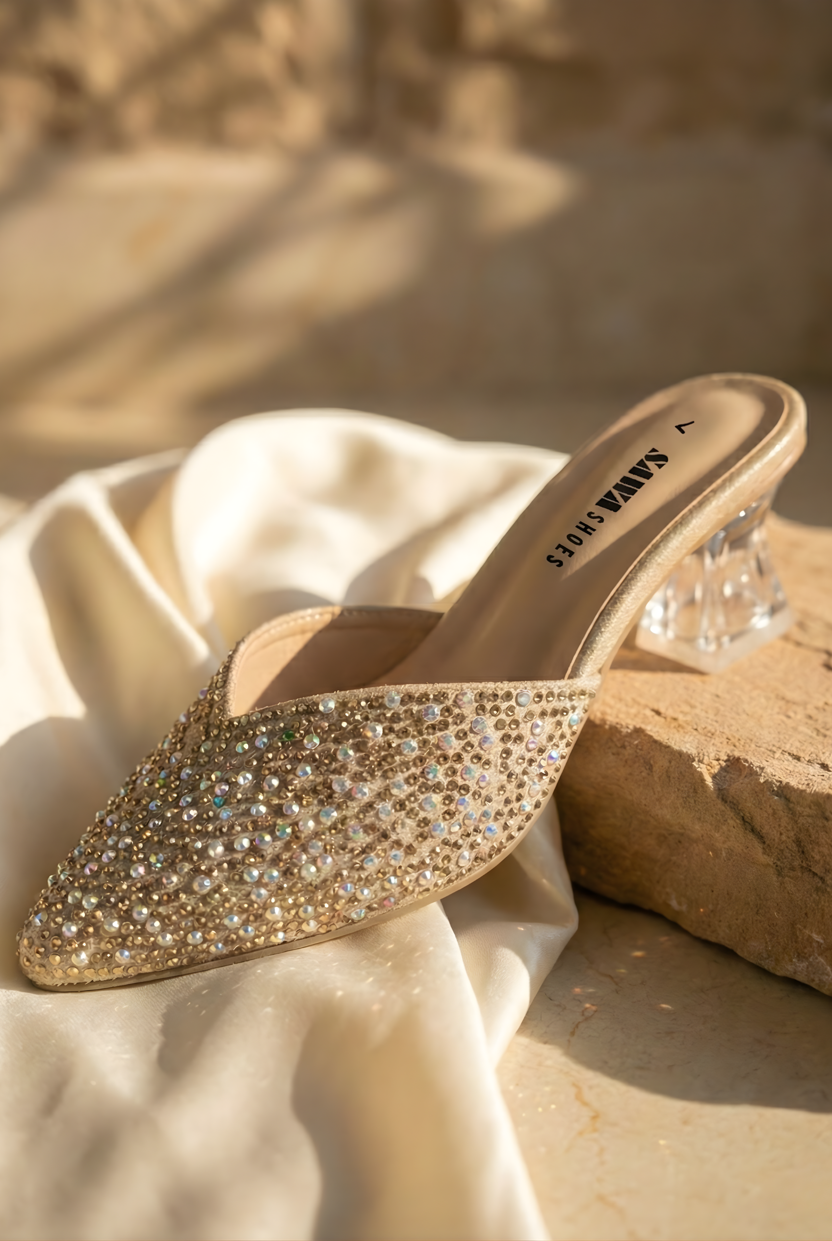 BRIDAL CLEAR HEEL SHOES 504 G