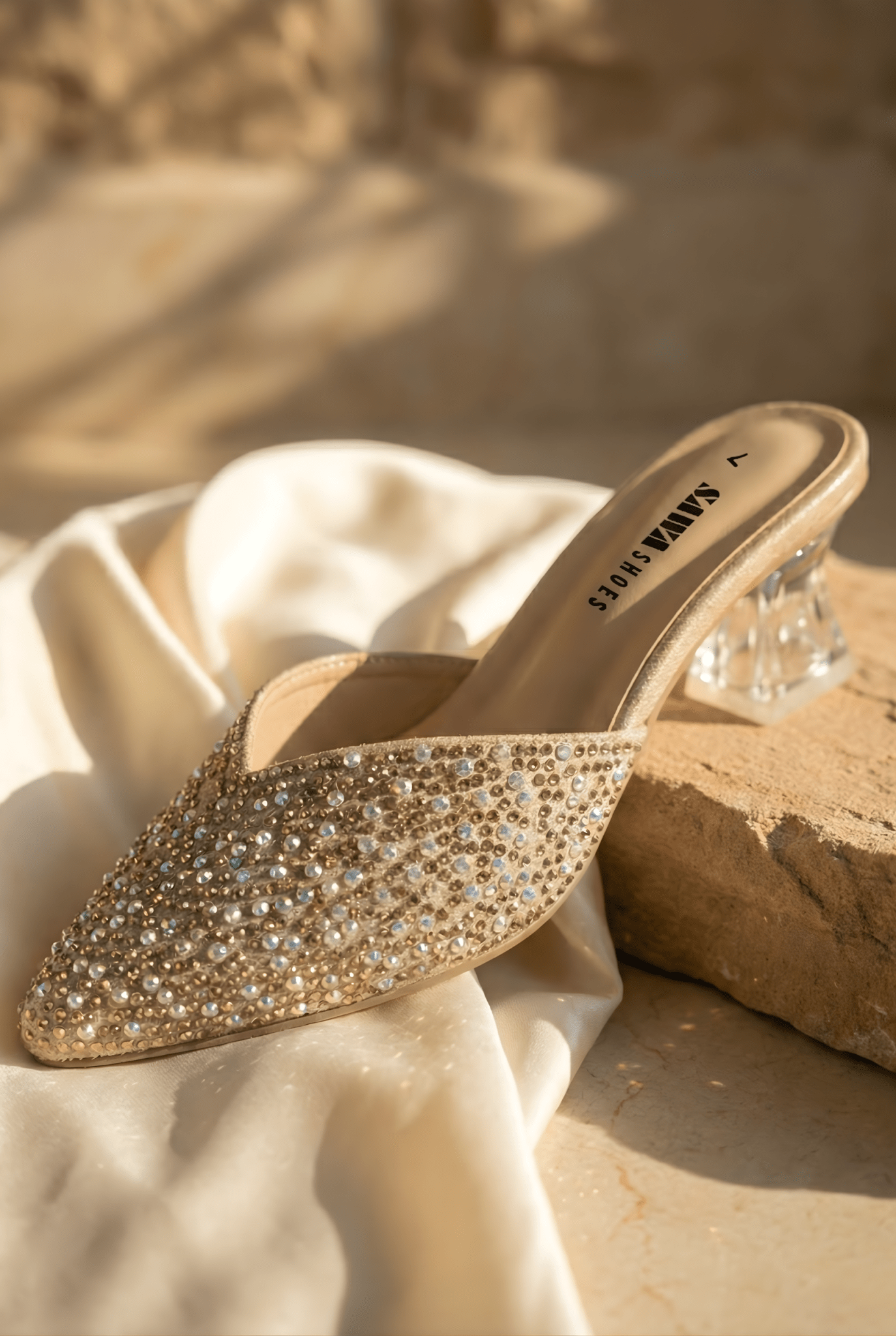 BRIDAL CLEAR HEEL SHOES 504 G - Sawa.pkWomen footwear shoes affordable
