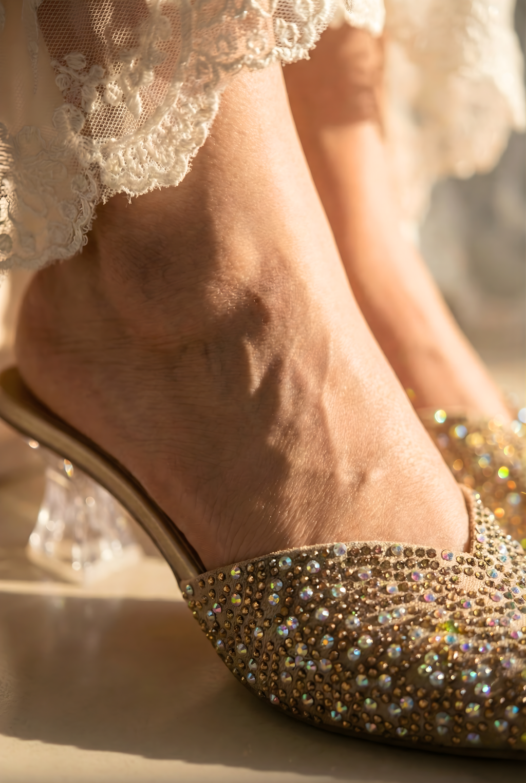 BRIDAL CLEAR HEEL SHOES 504 G