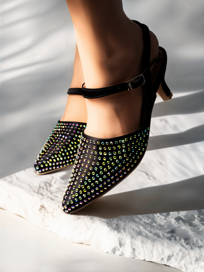 BLACK FANCY PUMPS 524 BK
