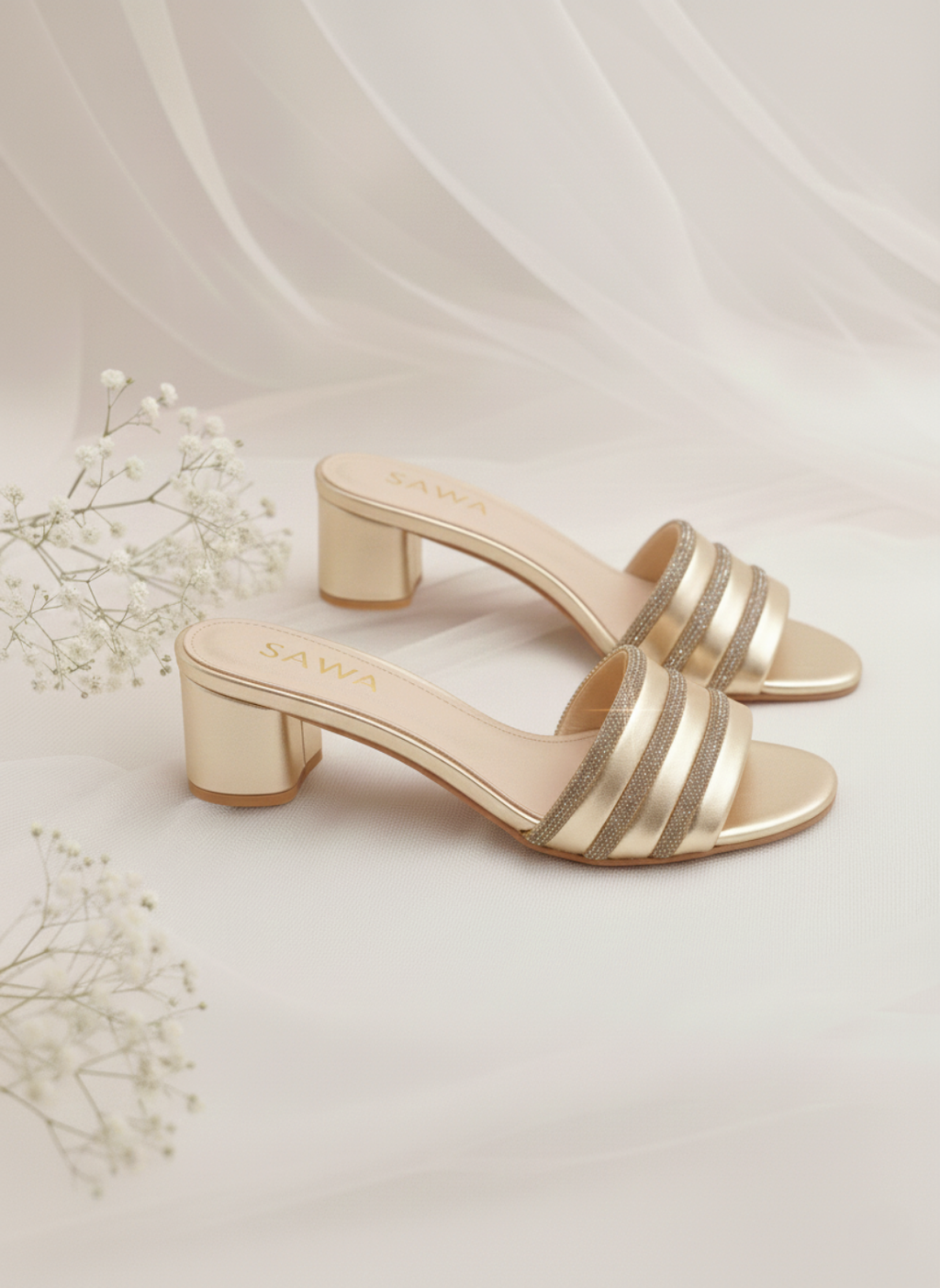 GOLDEN BLOCK HEELS 530 G