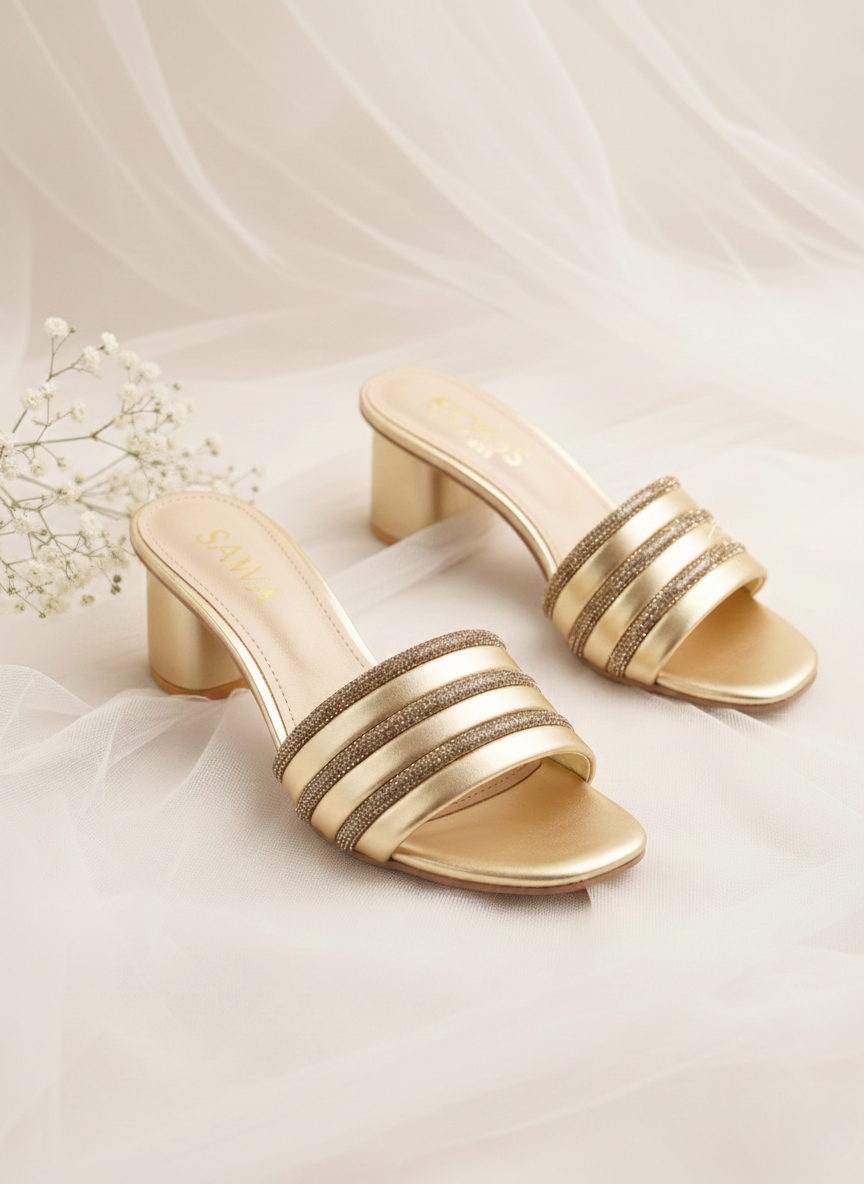 GOLDEN BLOCK HEELS 530 G