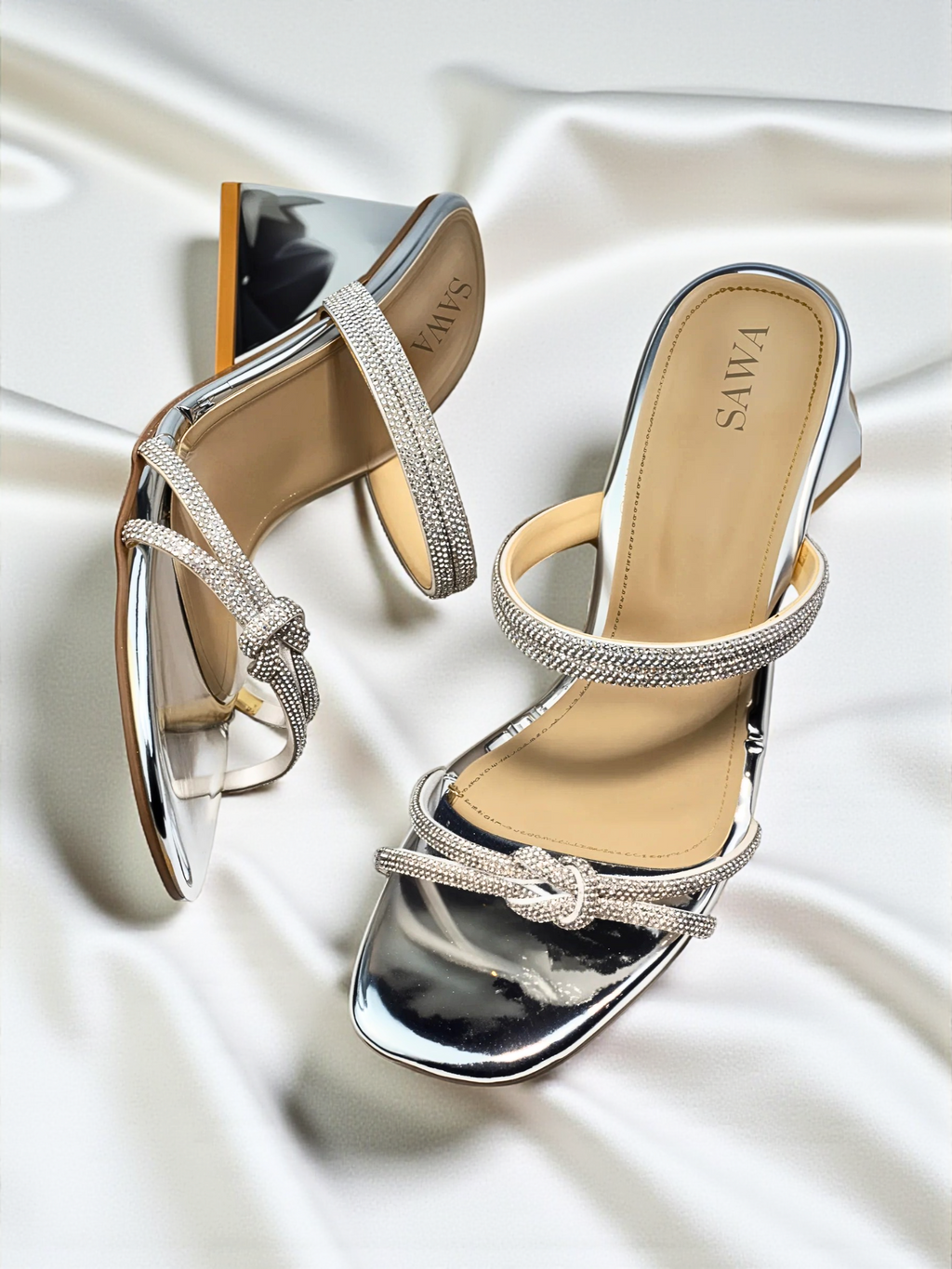 SILVER BLOCK HEELS 563 S