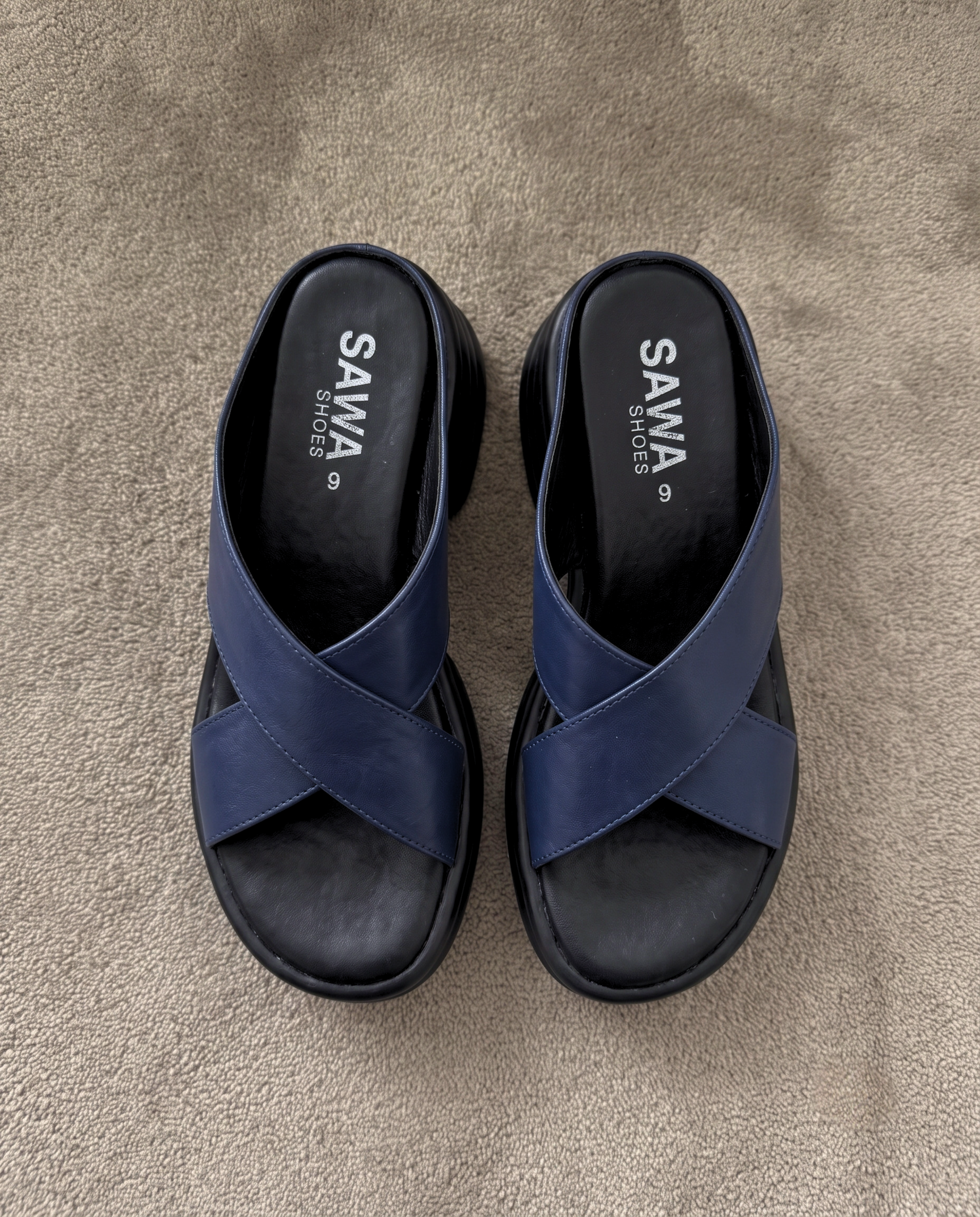 Navy Criss-Cross Platforms 4070 BL