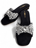 Metallic Gold Jewel Slides 613 G - Sawa.pkWomen footwear shoes affordable