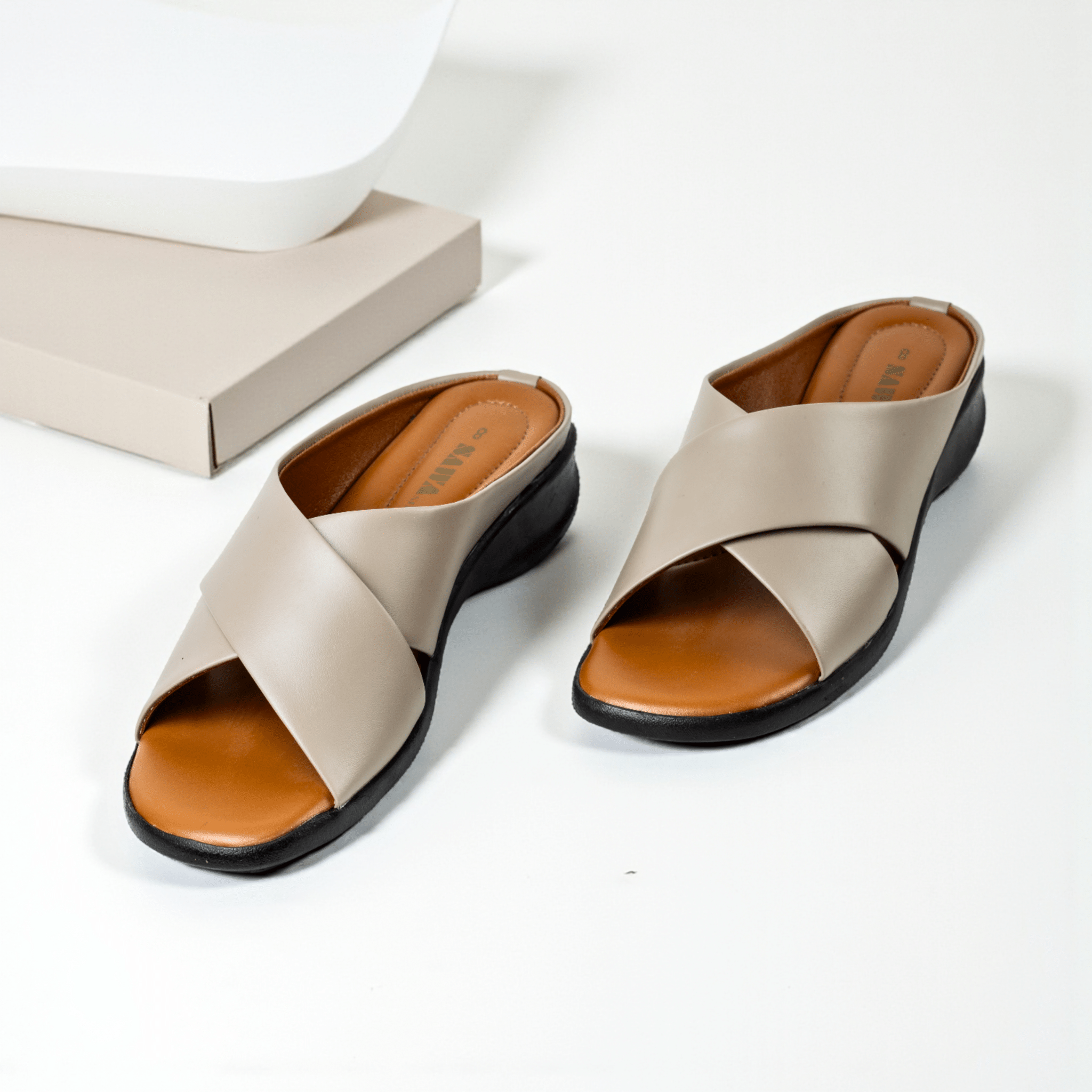 BEIGE CASUAL SLIPPERS 616 BR - Sawa.pkWomen footwear shoes affordable