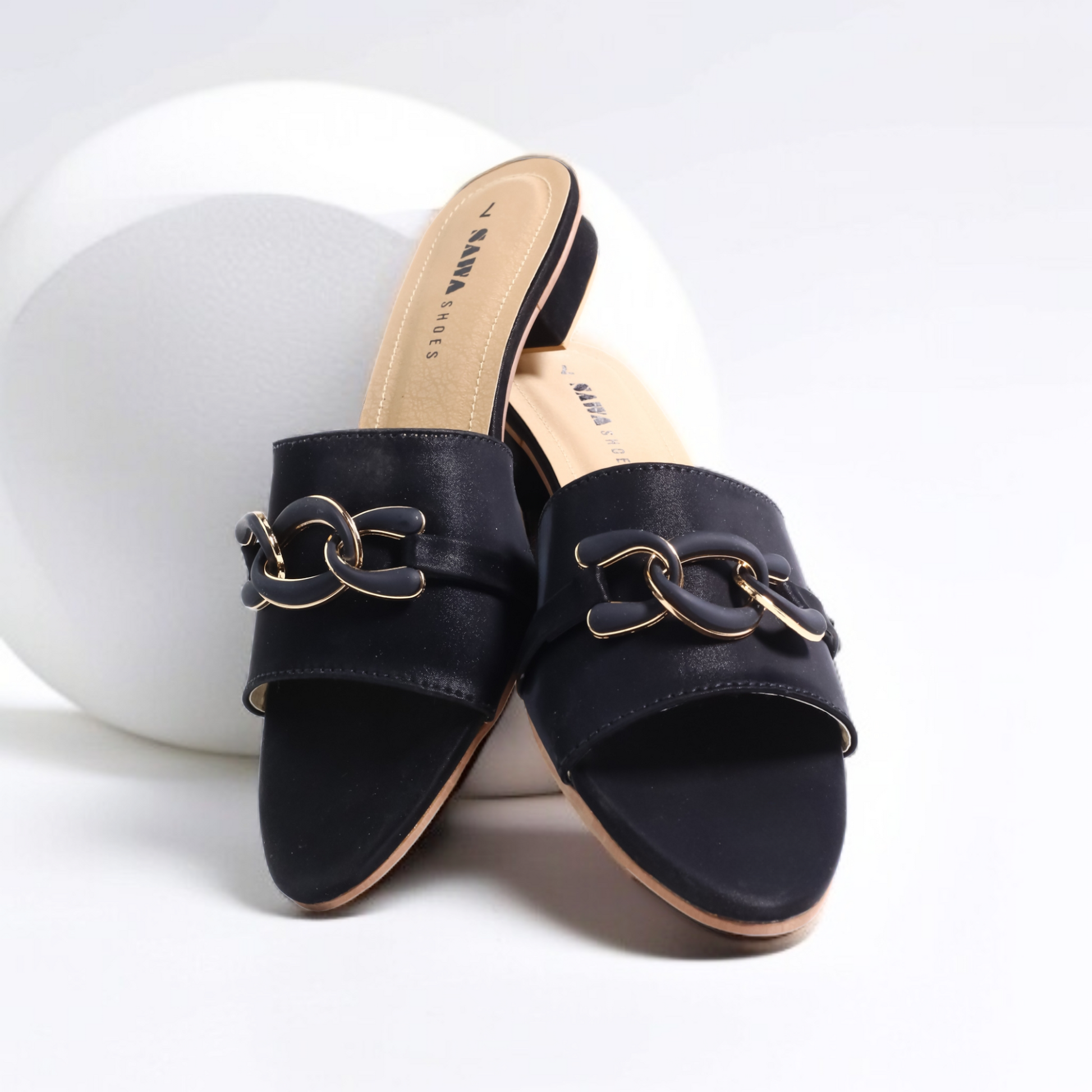 BLACK FLAT SLIPPERS 618 BK