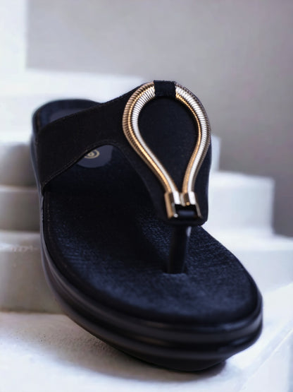 BLACK CASUAL SLIPPERS 619 bk - Sawa.pkWomen footwear shoes affordable