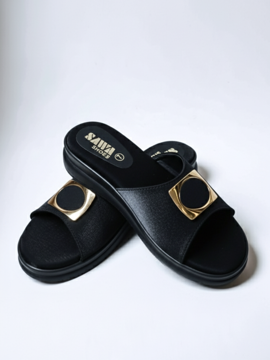 BLACK CASUAL SLIPPERS 632 BK