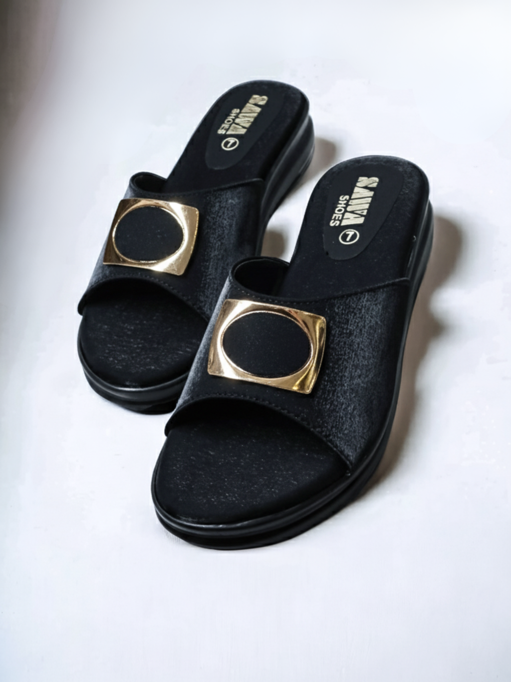 BLACK CASUAL SLIPPERS 632 BK