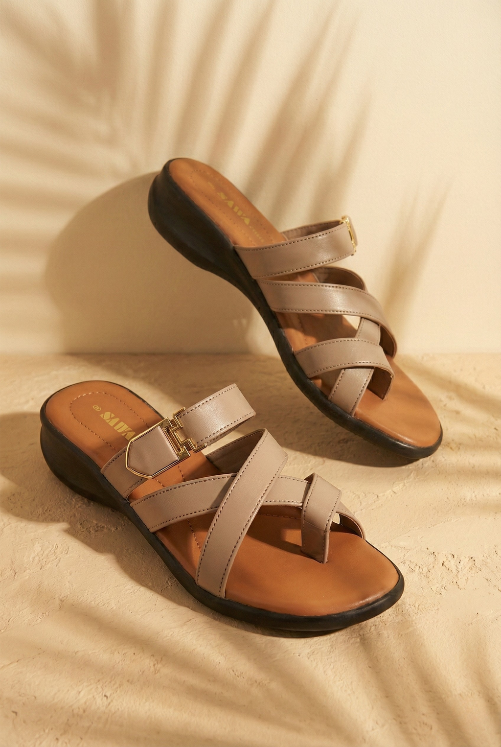 TAUPE SUEDE SLIPPERS 652 BR