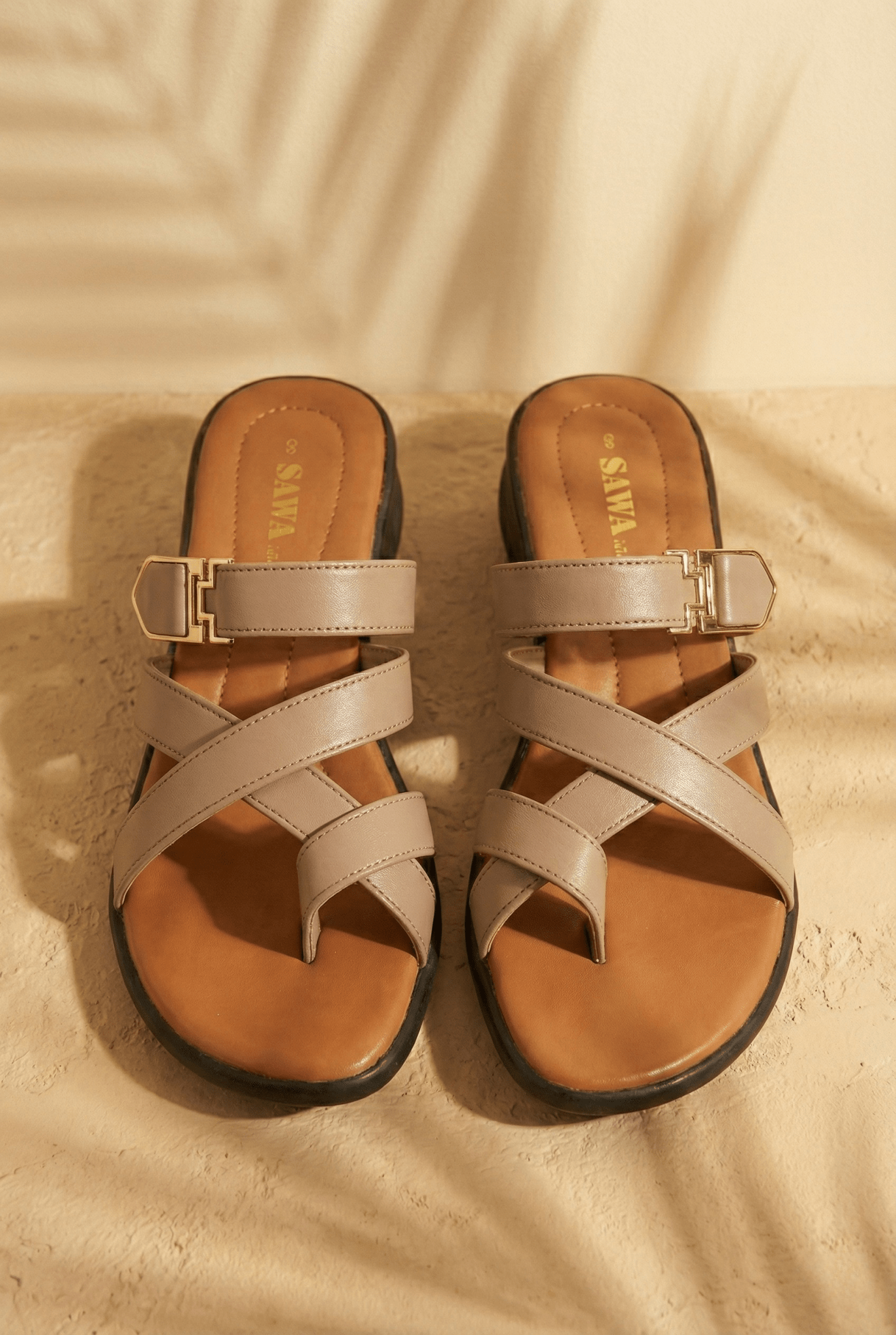 TAUPE SUEDE SLIPPERS 652 BR - Sawa.pkWomen footwear shoes affordable
