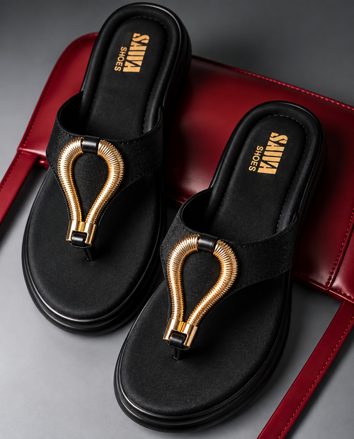 Black Casual Slippers 619 bk
