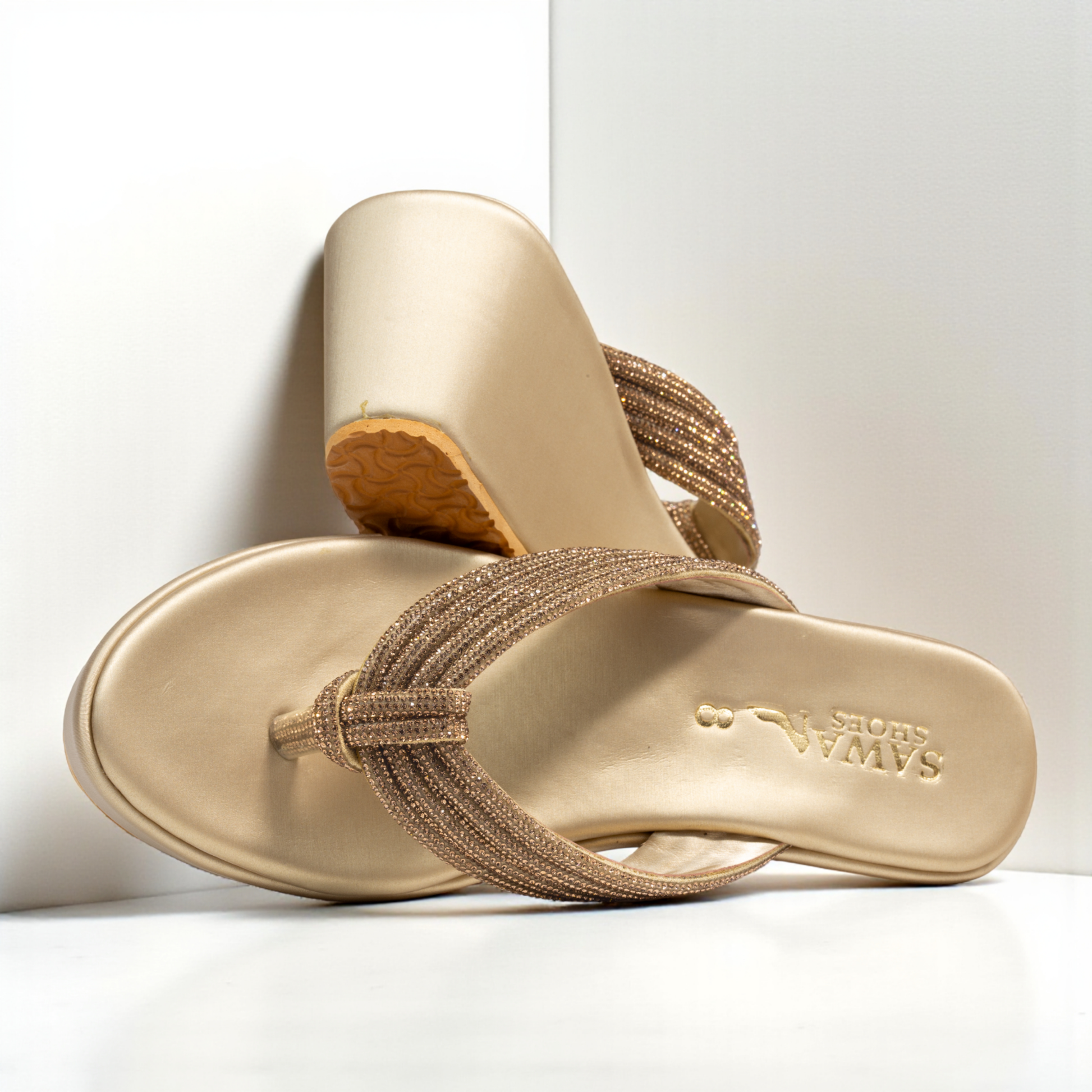 GOLD FORMAL WEDGES 714 G