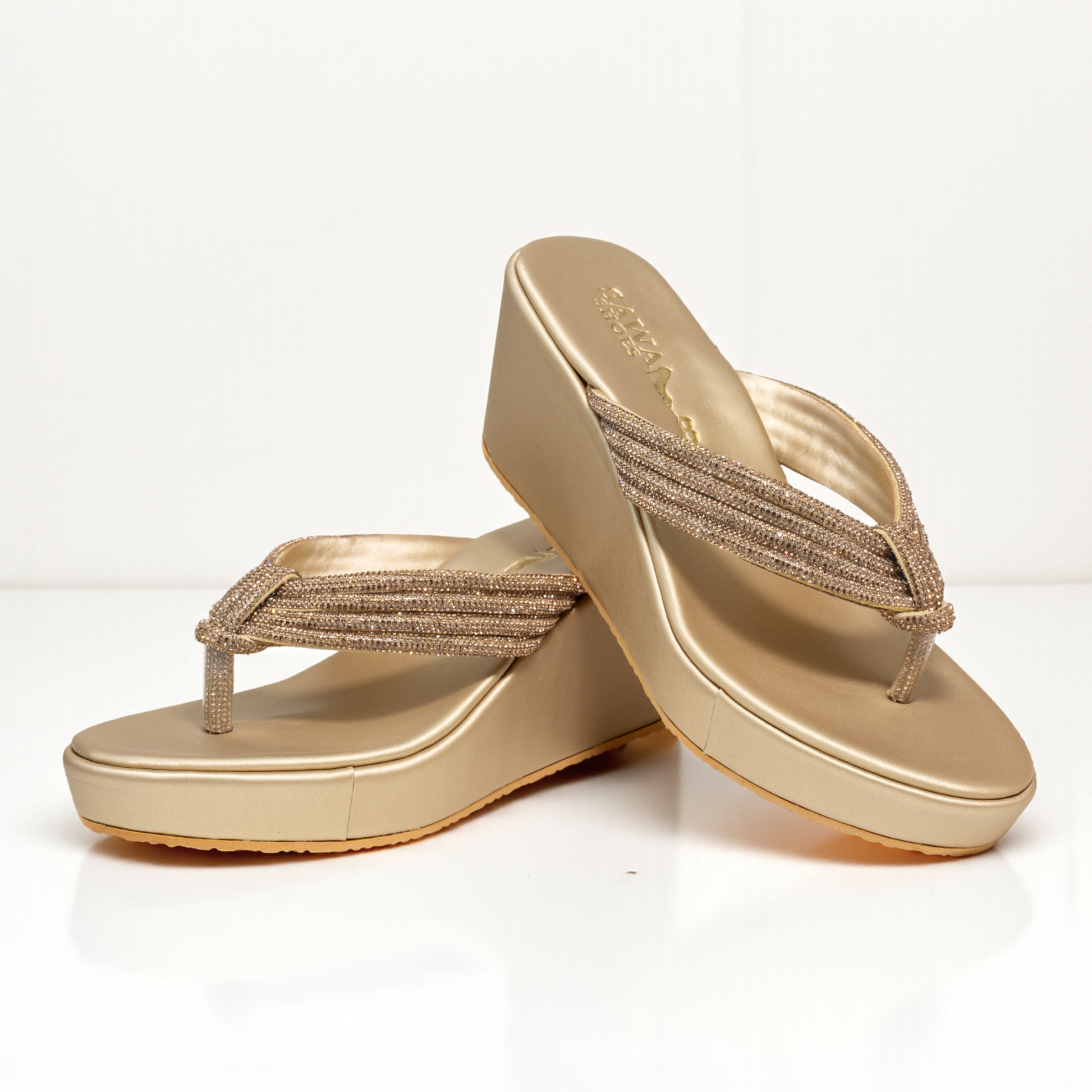GOLD FORMAL WEDGES 714 G